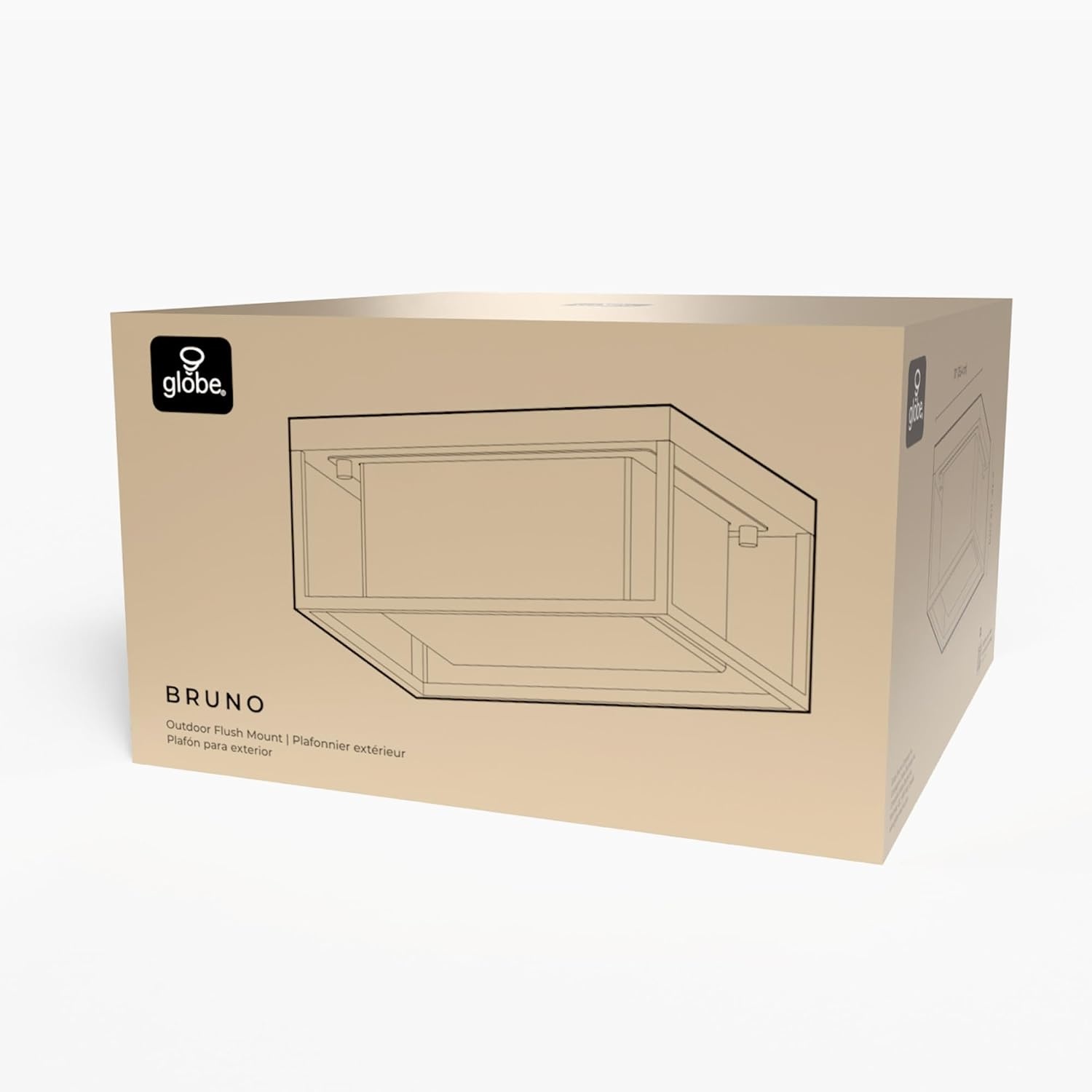 image:imageGlobe Electric 44480 Brisbane 1Light Outdoor Indoor Flush Mount Ceiling Light Matte Black Frosted Glass Shade Bulb Not IncludedBlack Bruno
