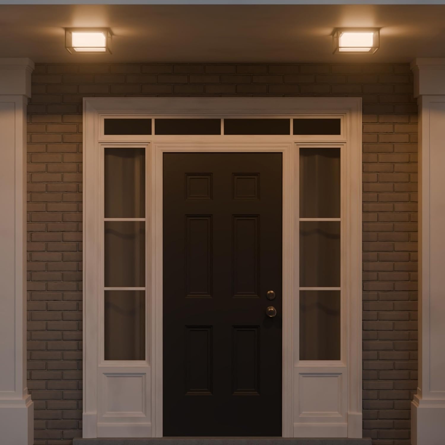 image:imageGlobe Electric 44480 Brisbane 1Light Outdoor Indoor Flush Mount Ceiling Light Matte Black Frosted Glass Shade Bulb Not IncludedBlack Bruno