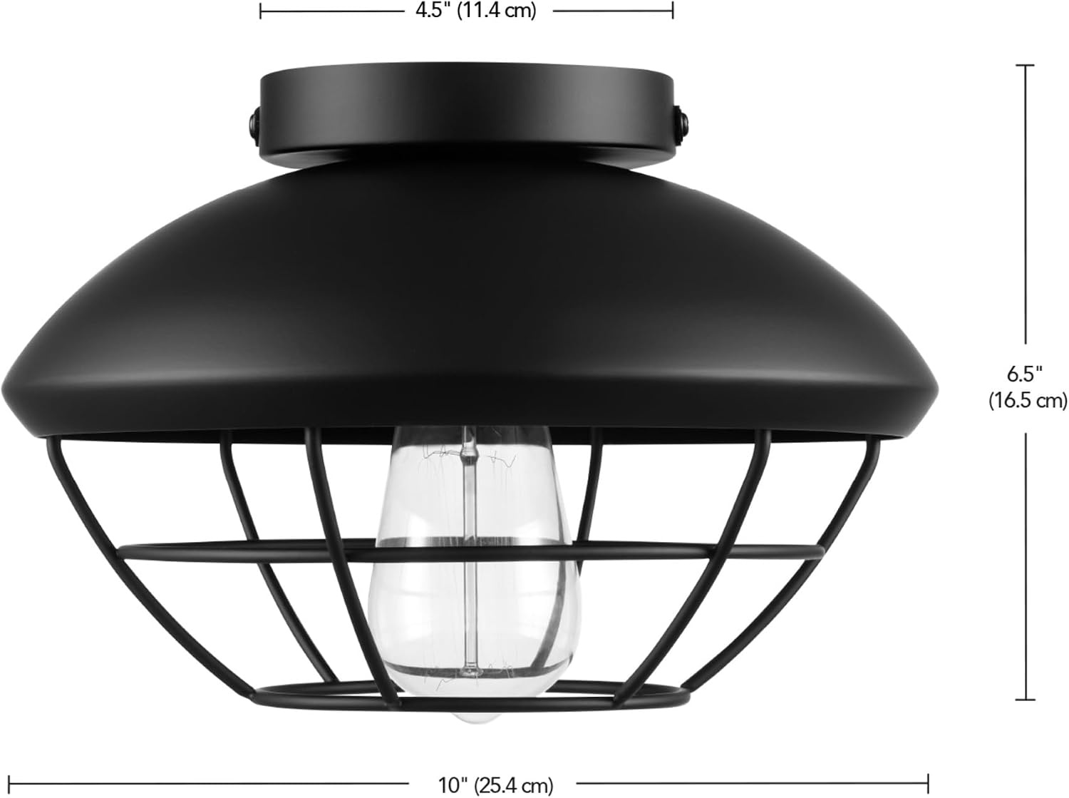 image:imageGlobe Electric 44480 Brisbane 1Light Outdoor Indoor Flush Mount Ceiling Light Matte Black Frosted Glass Shade Bulb Not IncludedBlack Sam
