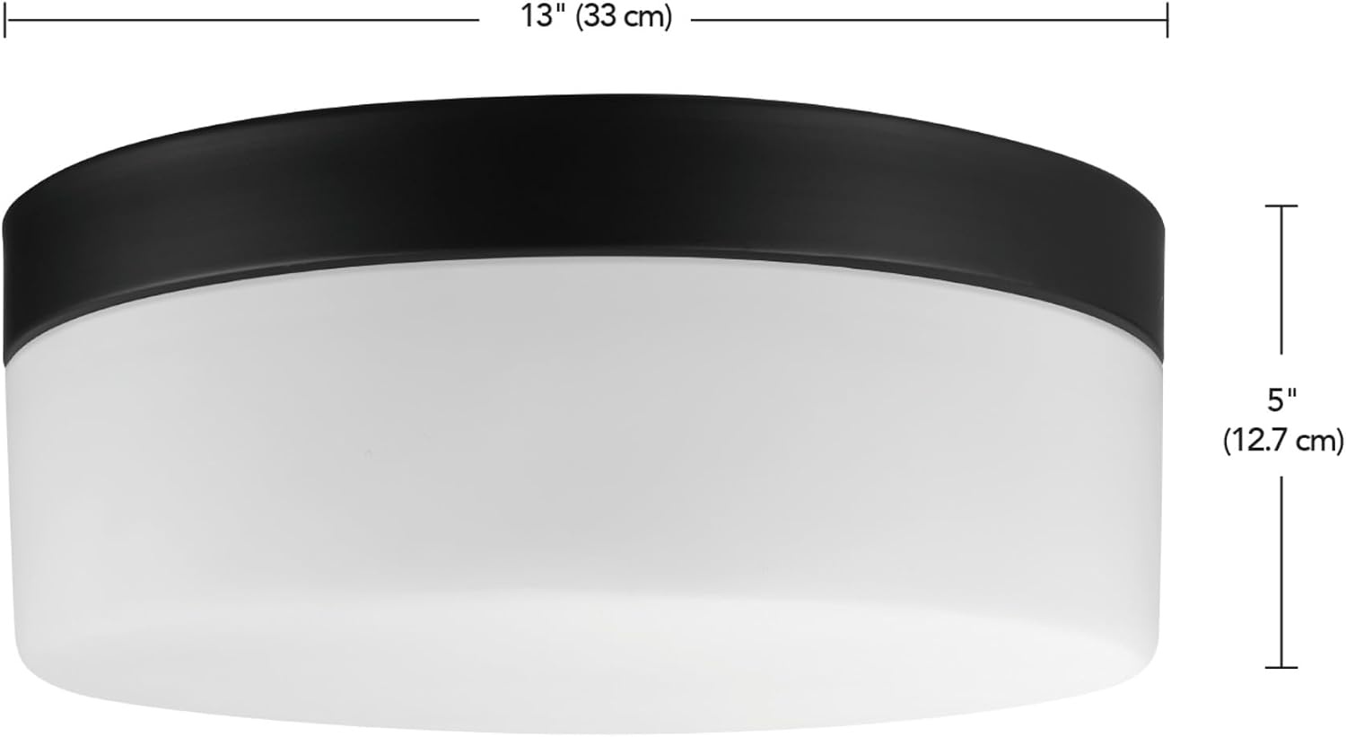 image:imageGlobe Electric 44658 Mark LED Integrated Outdoor Flush Mount Ceiling Light Black Frosted Glass Shade 2000 Lumen