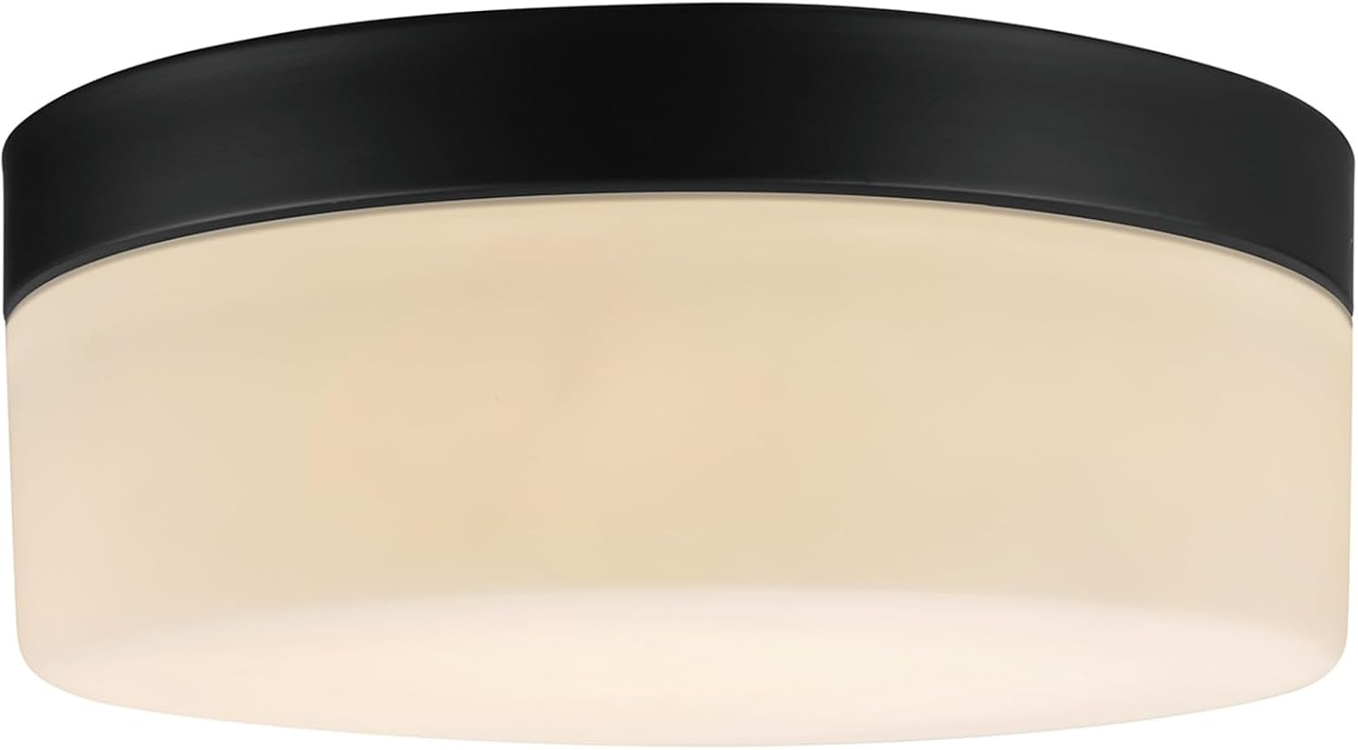 image:imageGlobe Electric 44658 Mark LED Integrated Outdoor Flush Mount Ceiling Light Black Frosted Glass Shade 2000 Lumen