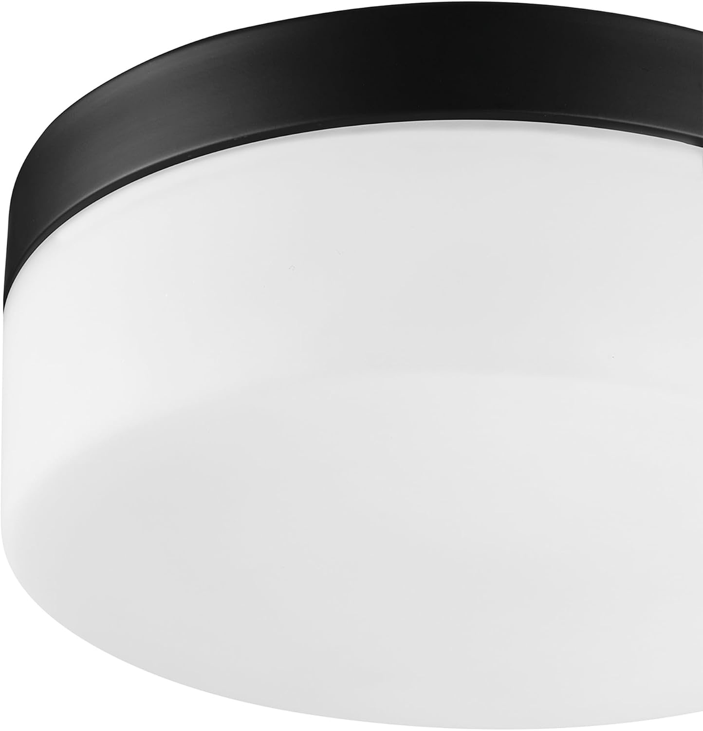 image:imageGlobe Electric 44658 Mark LED Integrated Outdoor Flush Mount Ceiling Light Black Frosted Glass Shade 2000 Lumen