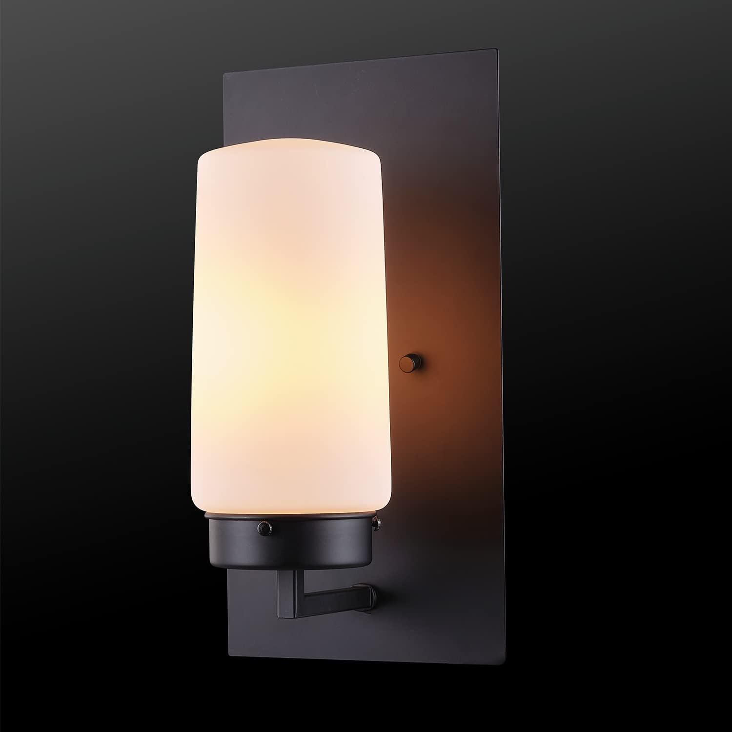 image:imageGlobe Electric 44659 Laney 1Light Outdoor Wall Sconce Black Frosted Glass Shade