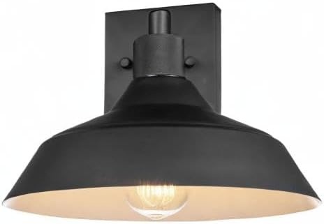 image:imageGlobe Electric 44840 Sutton OutdoorIndoor Wall Sconce Galvanized Metal Textured Socket Detail Bulb Not IncludedMatte Black Sutton