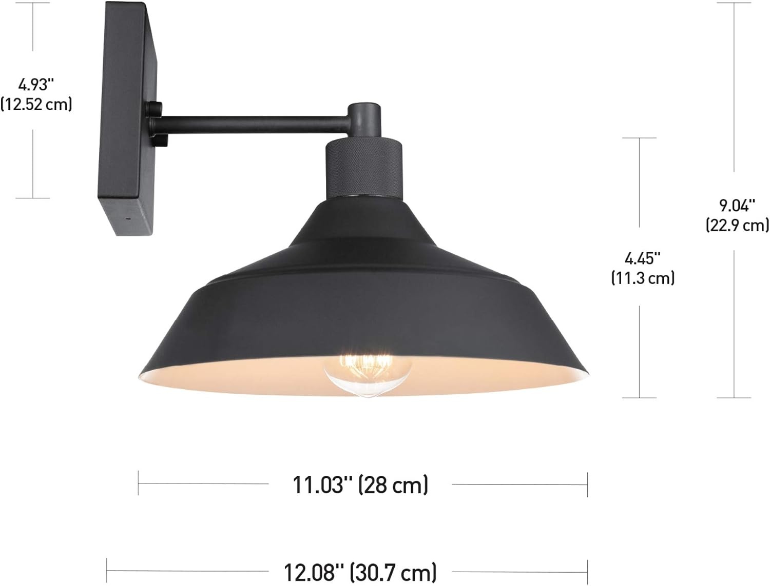 image:imageGlobe Electric 44840 Sutton OutdoorIndoor Wall Sconce Galvanized Metal Textured Socket Detail Bulb Not IncludedMatte Black Sutton