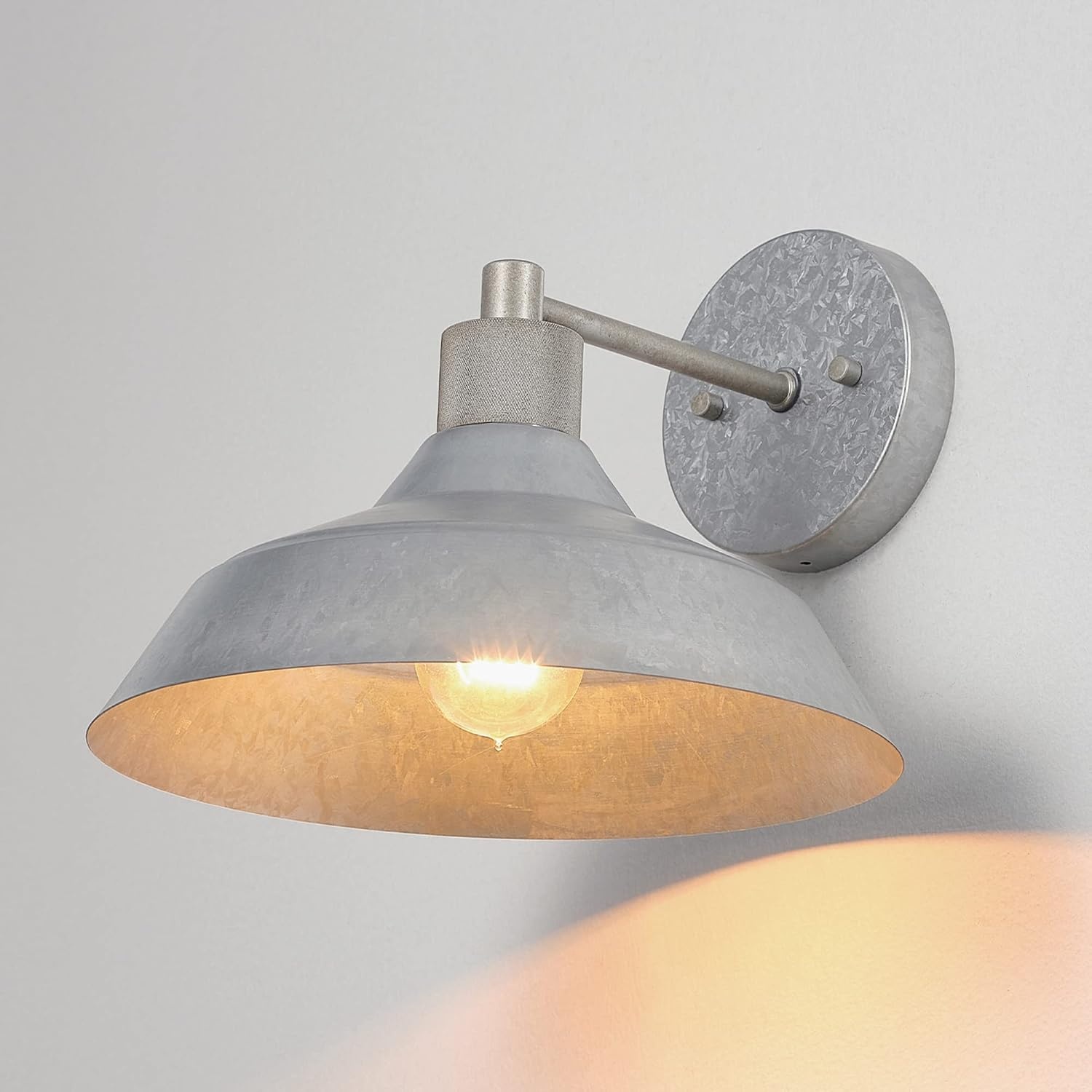 image:imageGlobe Electric 44840 Sutton OutdoorIndoor Wall Sconce Galvanized Metal Textured Socket Detail Bulb Not IncludedMetal Sutton