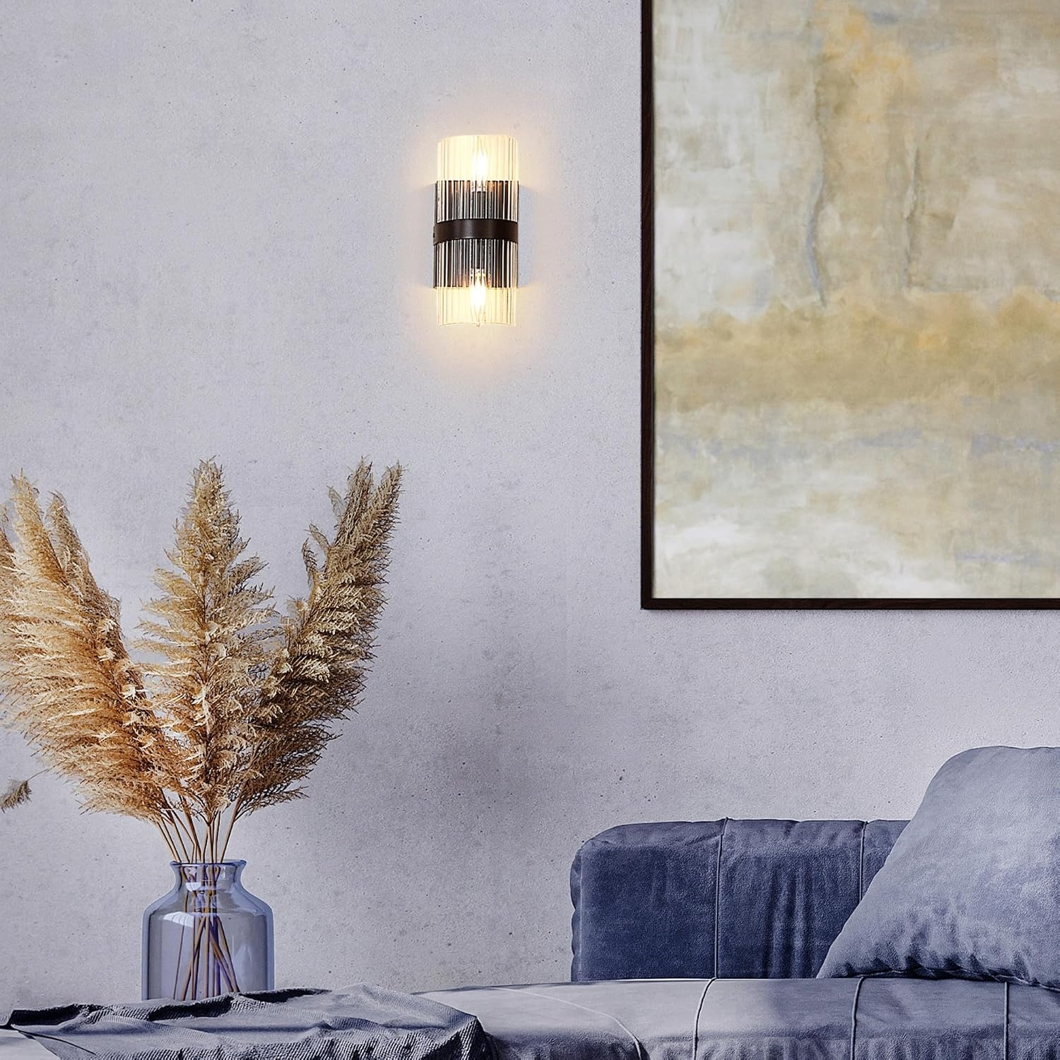 image:imageGlobe Electric 51367 1Light Wall Sconce Matte Black Gold Accent Socket Clear Glass Shade WallLamp Dimmable Lights for Bedroom Kitchen Sconces Lighting Home Decor Bulb Not IncludedMatte Black Halley