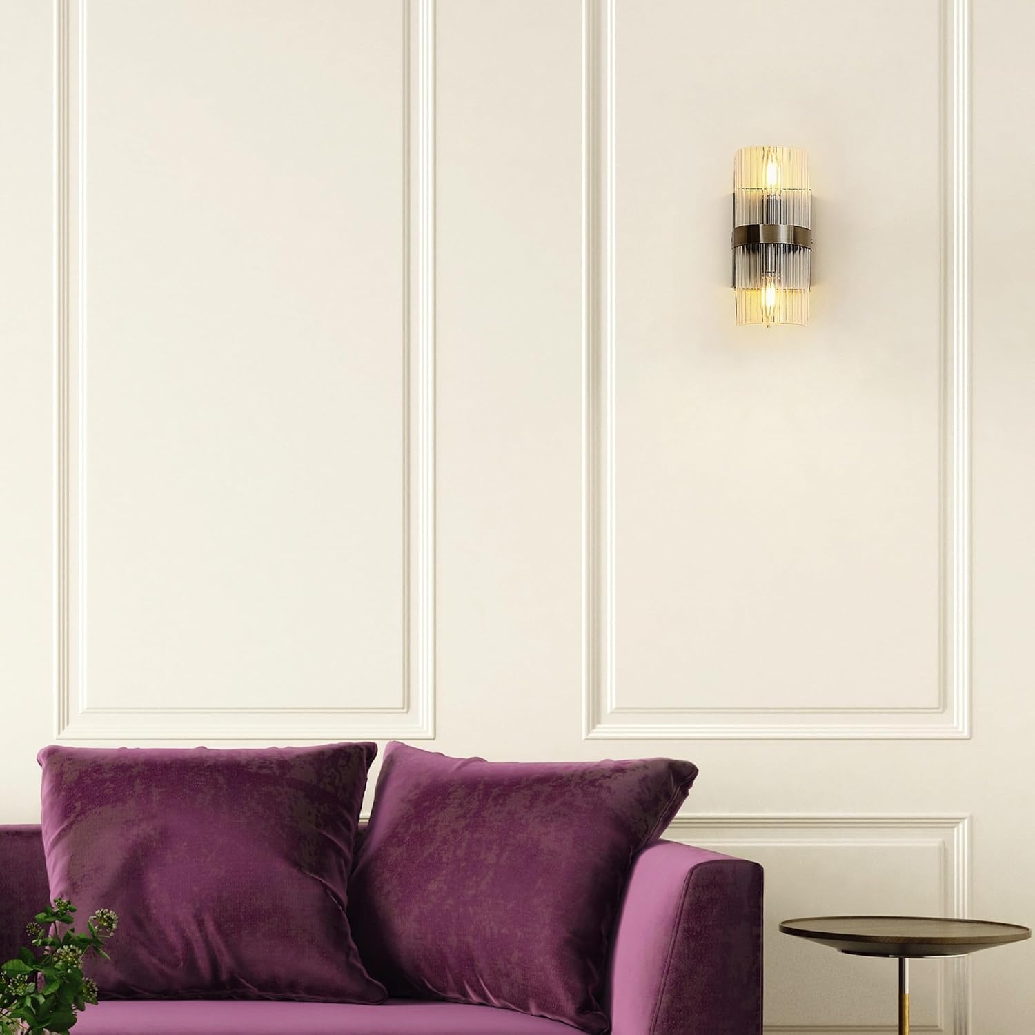 image:imageGlobe Electric 51367 1Light Wall Sconce Matte Black Gold Accent Socket Clear Glass Shade WallLamp Dimmable Lights for Bedroom Kitchen Sconces Lighting Home Decor Bulb Not IncludedMatte Brass Halley