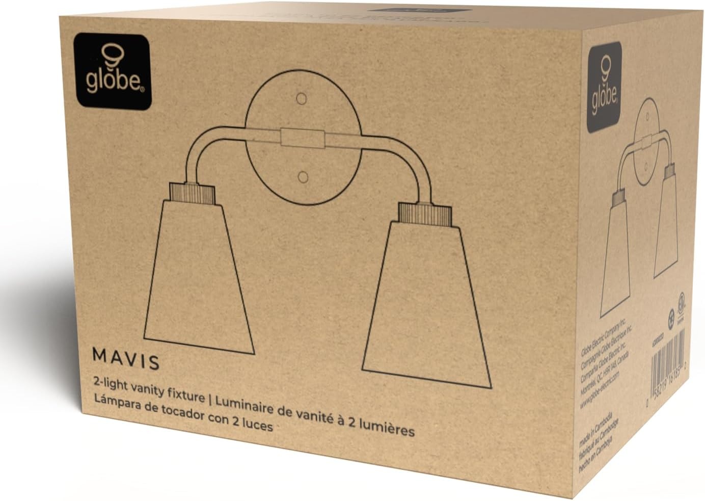 image:imageGlobe Electric 51411 3Light Vanity Light Oil Rubbed Bronze Clear Glass Shades Bathroom Lights Over Mirror Lights for Bathroom Powder Room Lighting Makeup Mirror Lights Home DcorBrushed Nickel