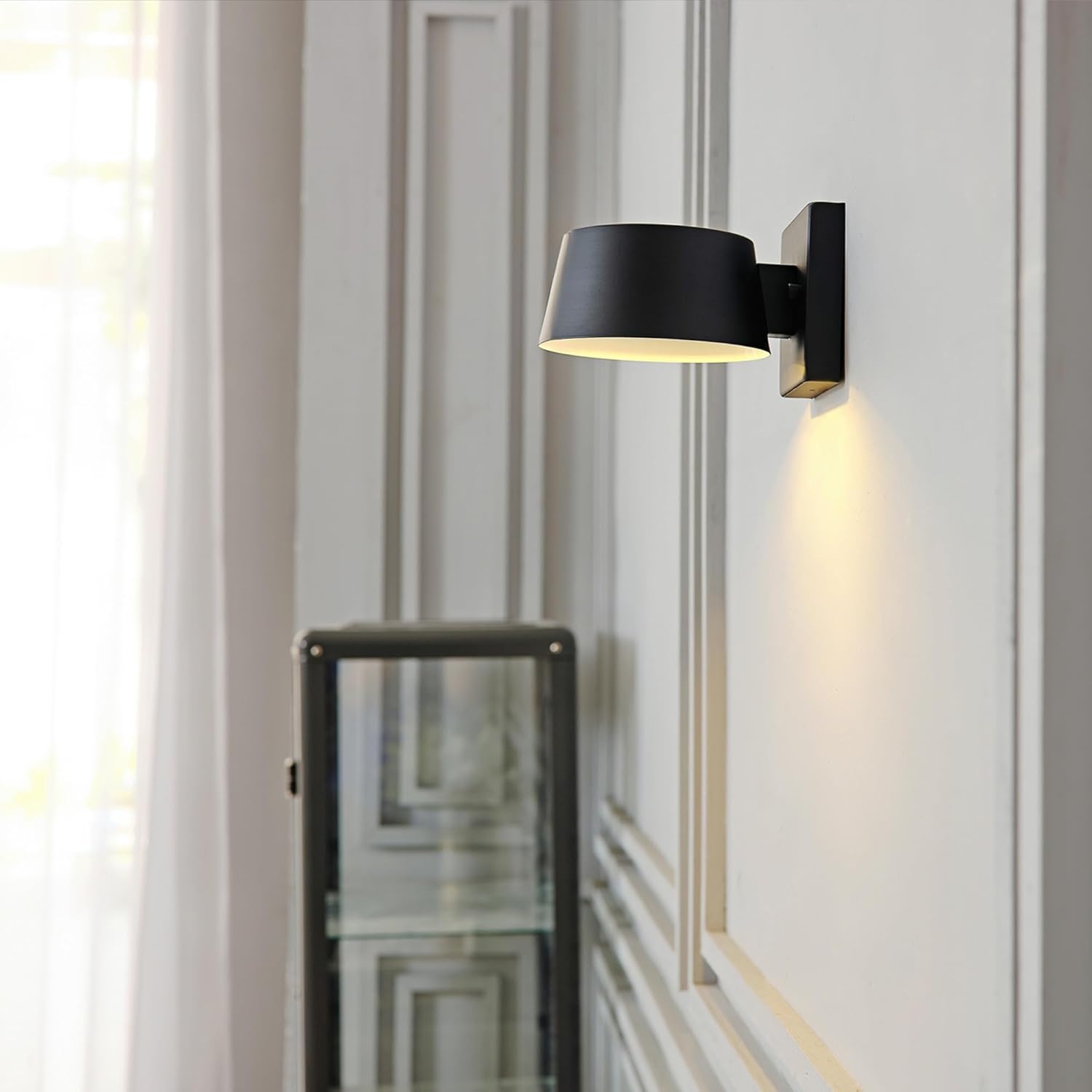 image:imageGlobe Electric 51432 LED Integrated Outdoor Indoor Wall Sconce Black 17 Watts 520 Lumens Back Porch Lights Front Patio Garage Fixture Exterior Lighting for HouseMatte Black Maisel