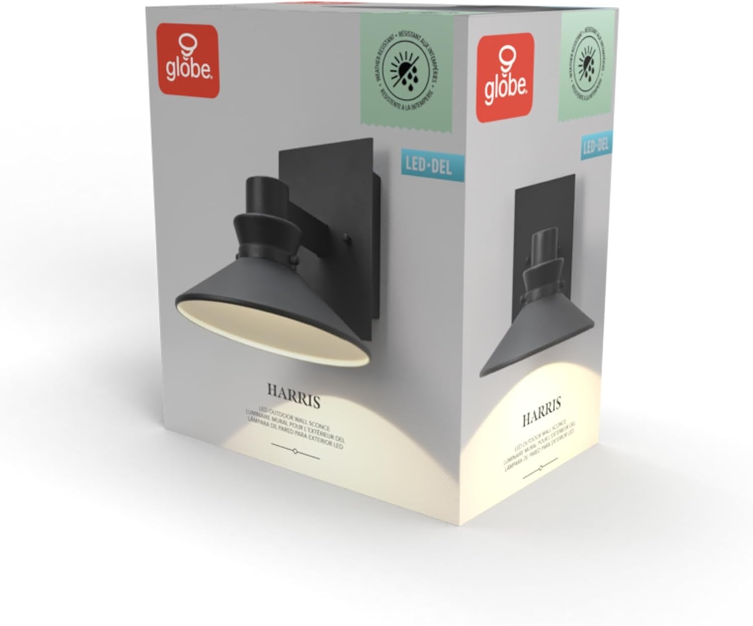 image:imageGlobe Electric 51432 LED Integrated Outdoor Indoor Wall Sconce Black 17 Watts 520 Lumens Back Porch Lights Front Patio Garage Fixture Exterior Lighting for HouseMatte Black Harris