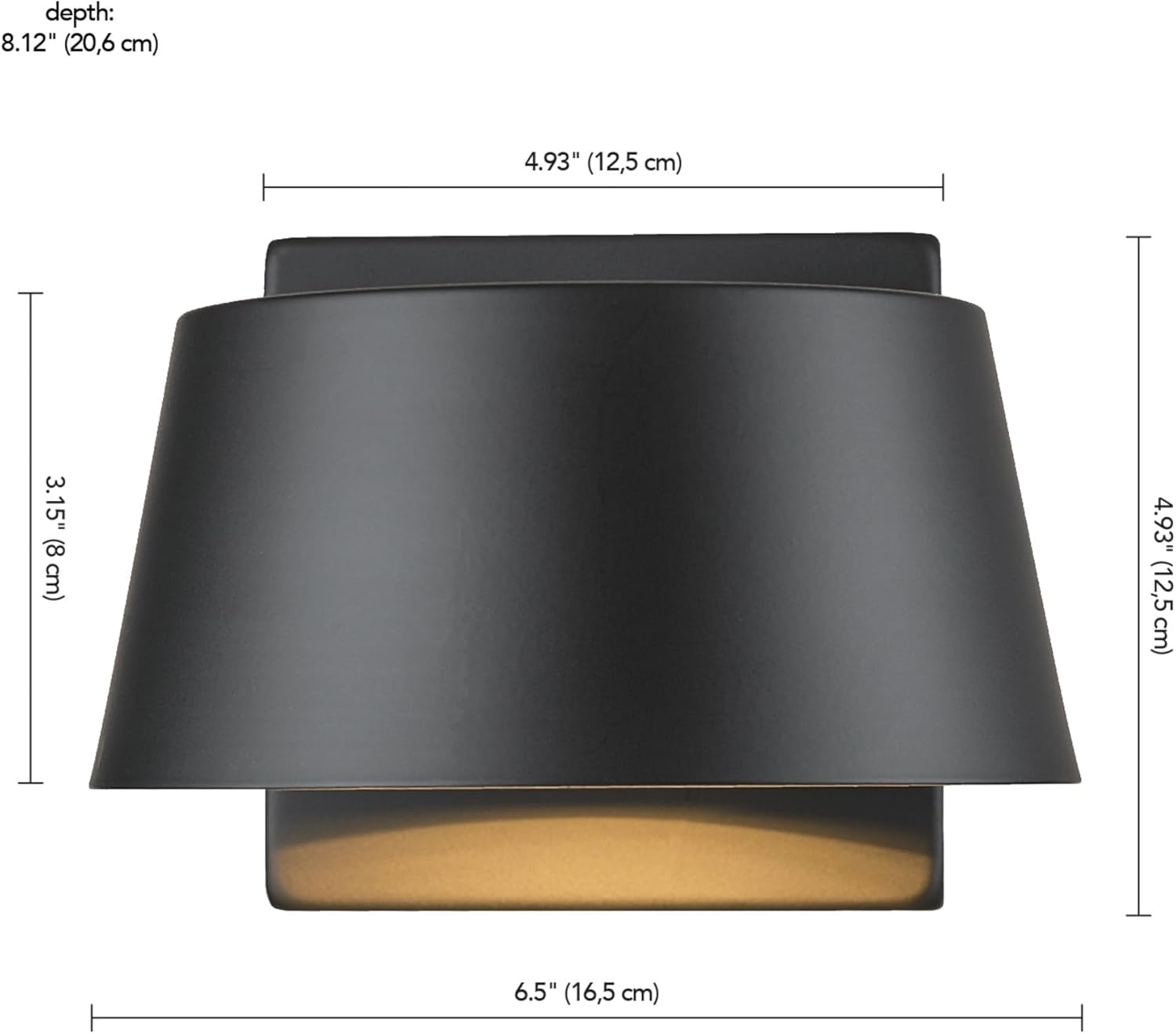 image:imageGlobe Electric 51432 LED Integrated Outdoor Indoor Wall Sconce Black 17 Watts 520 Lumens Back Porch Lights Front Patio Garage Fixture Exterior Lighting for HouseMatte Black Maisel