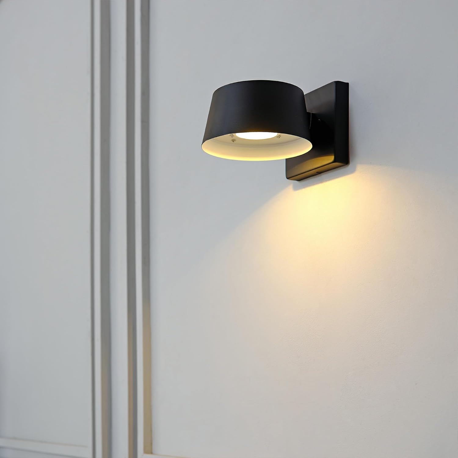 image:imageGlobe Electric 51432 LED Integrated Outdoor Indoor Wall Sconce Black 17 Watts 520 Lumens Back Porch Lights Front Patio Garage Fixture Exterior Lighting for HouseMatte Black Maisel