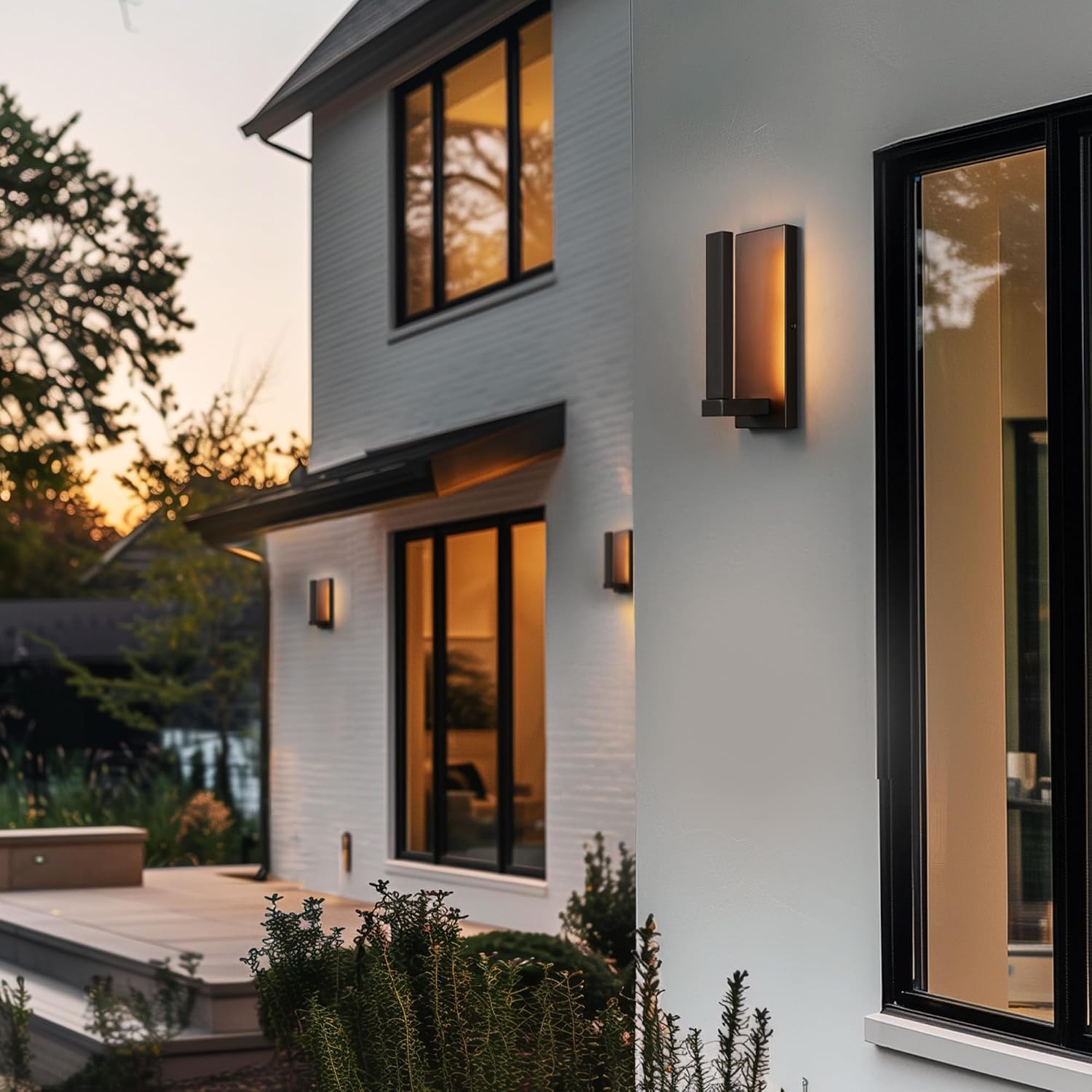 image:imageGlobe Electric 51432 LED Integrated Outdoor Indoor Wall Sconce Black 17 Watts 520 Lumens Back Porch Lights Front Patio Garage Fixture Exterior Lighting for HouseBronze Patrick