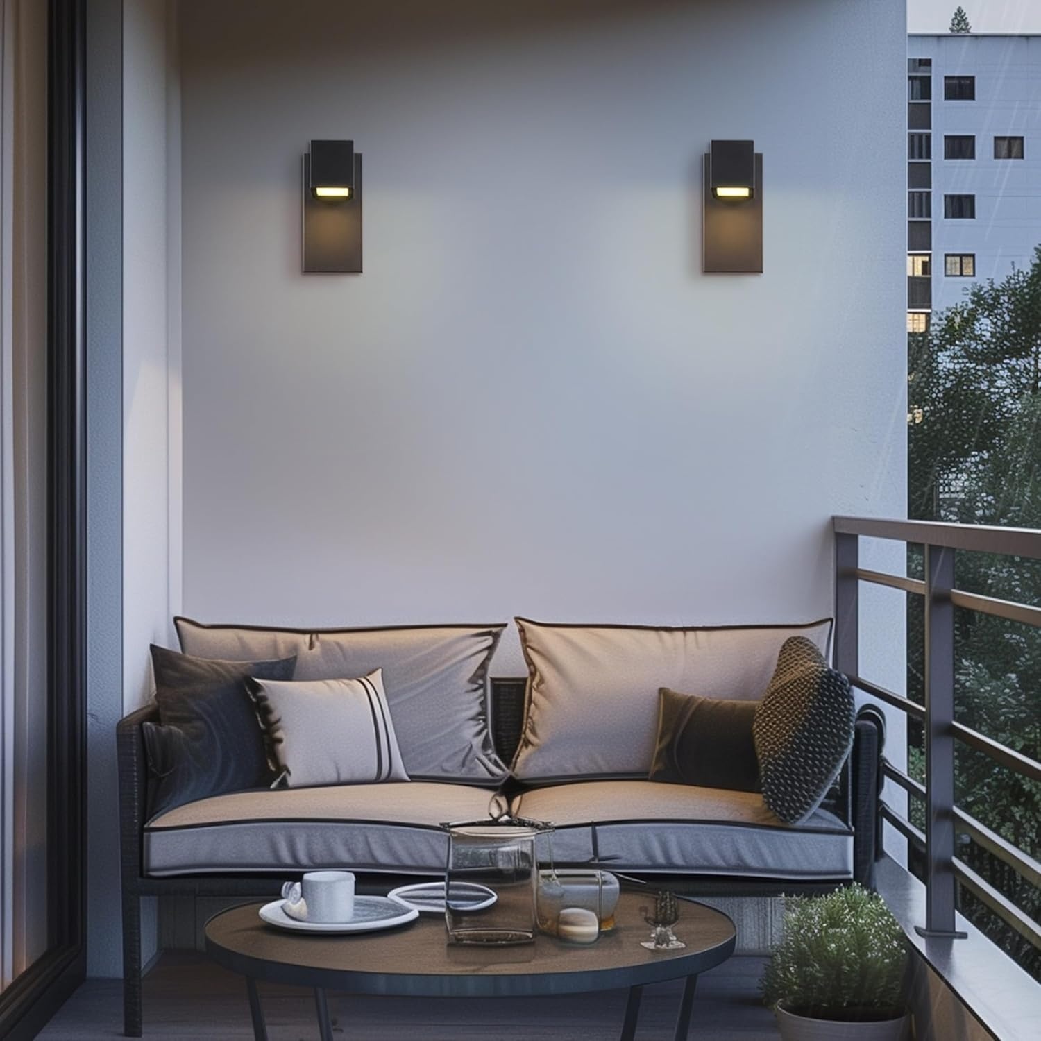 image:imageGlobe Electric 51432 LED Integrated Outdoor Indoor Wall Sconce Black 17 Watts 520 Lumens Back Porch Lights Front Patio Garage Fixture Exterior Lighting for HouseMatte Black Kara