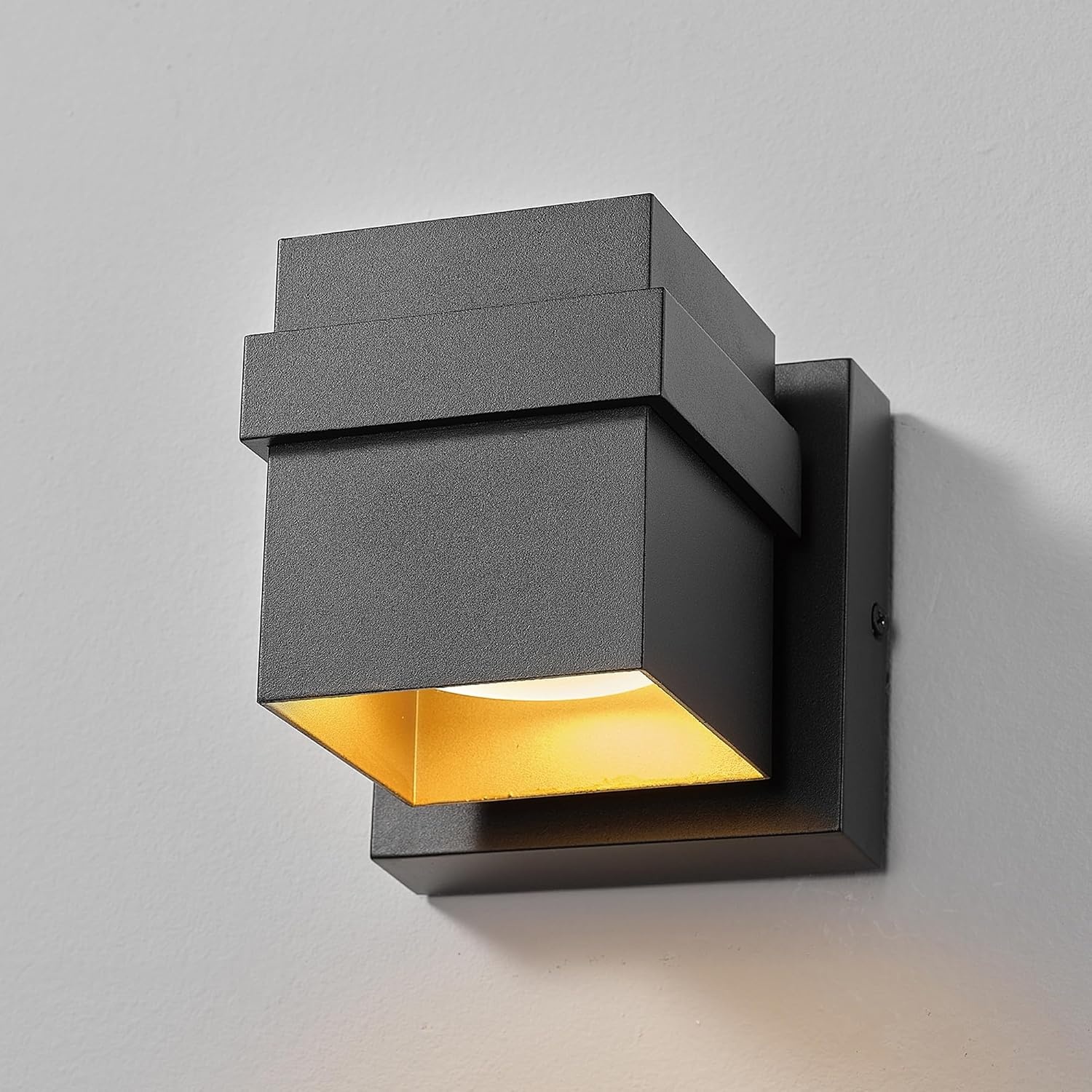 image:imageGlobe Electric 51432 LED Integrated Outdoor Indoor Wall Sconce Black 17 Watts 520 Lumens Back Porch Lights Front Patio Garage Fixture Exterior Lighting for HouseMatte Black Yvie