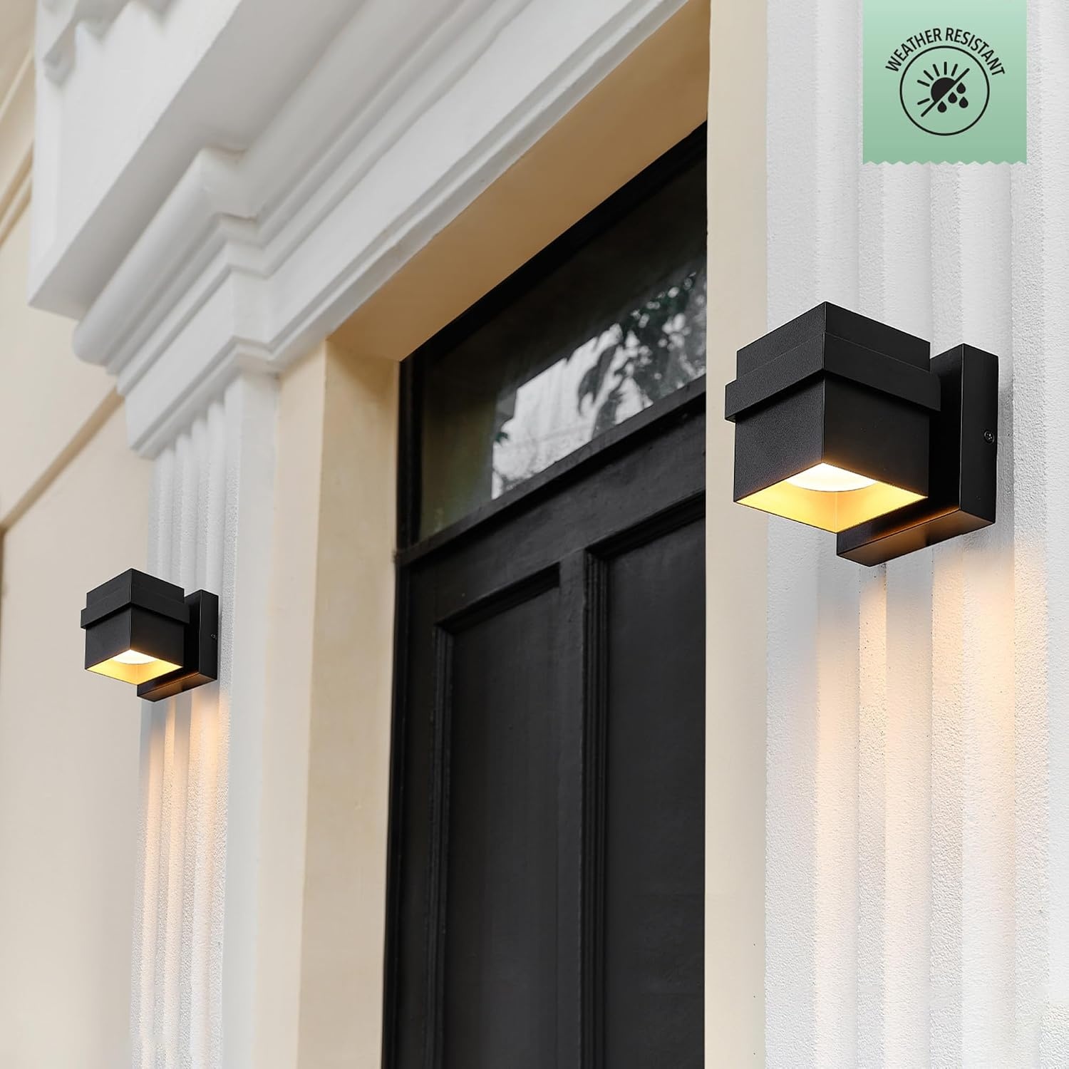 image:imageGlobe Electric 51432 LED Integrated Outdoor Indoor Wall Sconce Black 17 Watts 520 Lumens Back Porch Lights Front Patio Garage Fixture Exterior Lighting for HouseMatte Black Yvie