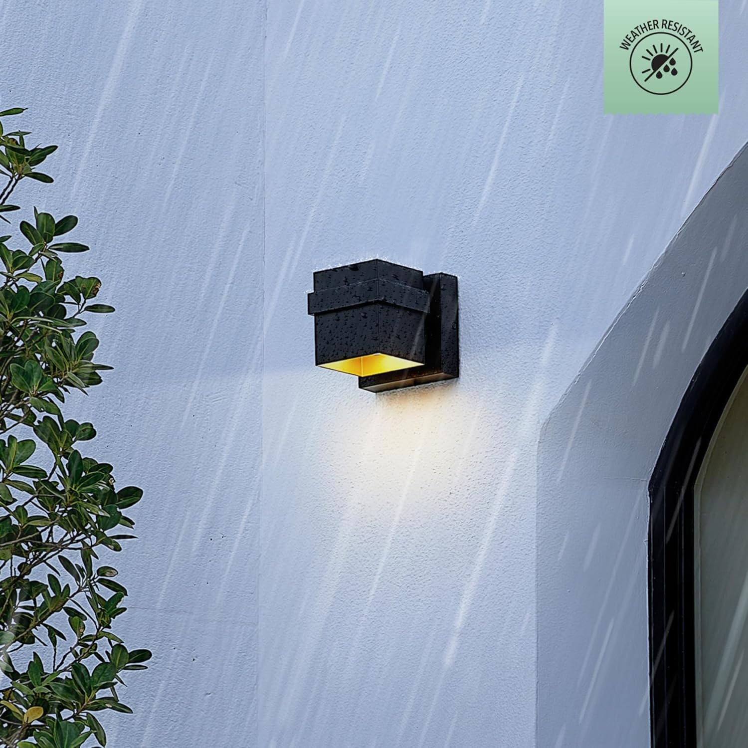 image:imageGlobe Electric 51432 LED Integrated Outdoor Indoor Wall Sconce Black 17 Watts 520 Lumens Back Porch Lights Front Patio Garage Fixture Exterior Lighting for HouseMatte Black Yvie