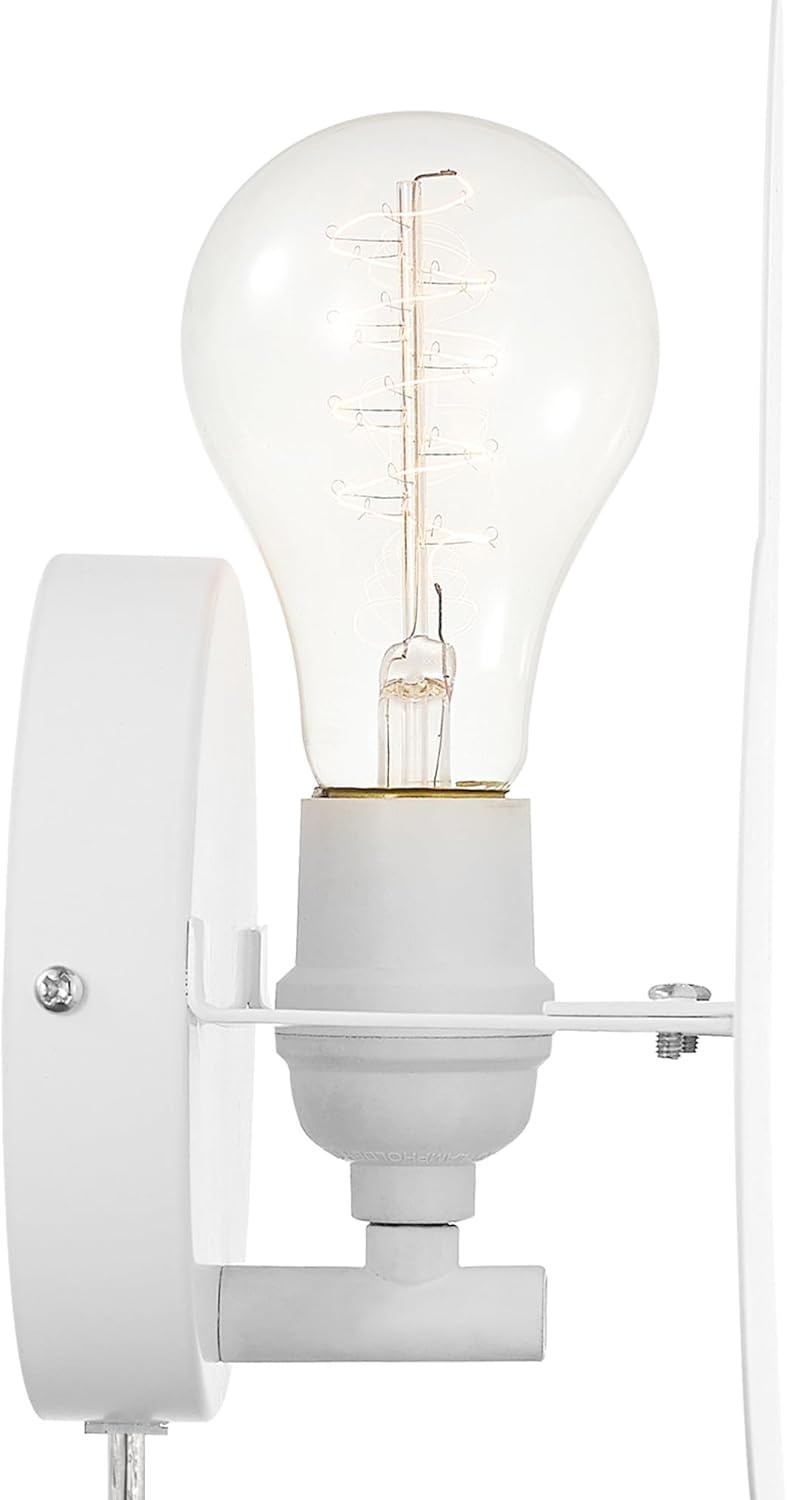 image:imageGlobe Electric 51492 1Light Floating Cloud Plugin Wall Sconce Matte White 6ft Clear Cord Inline OnOff Rocker Switch Lights for Bedroom Bulb Not Included Mounted Bedside LampWhite Cloud