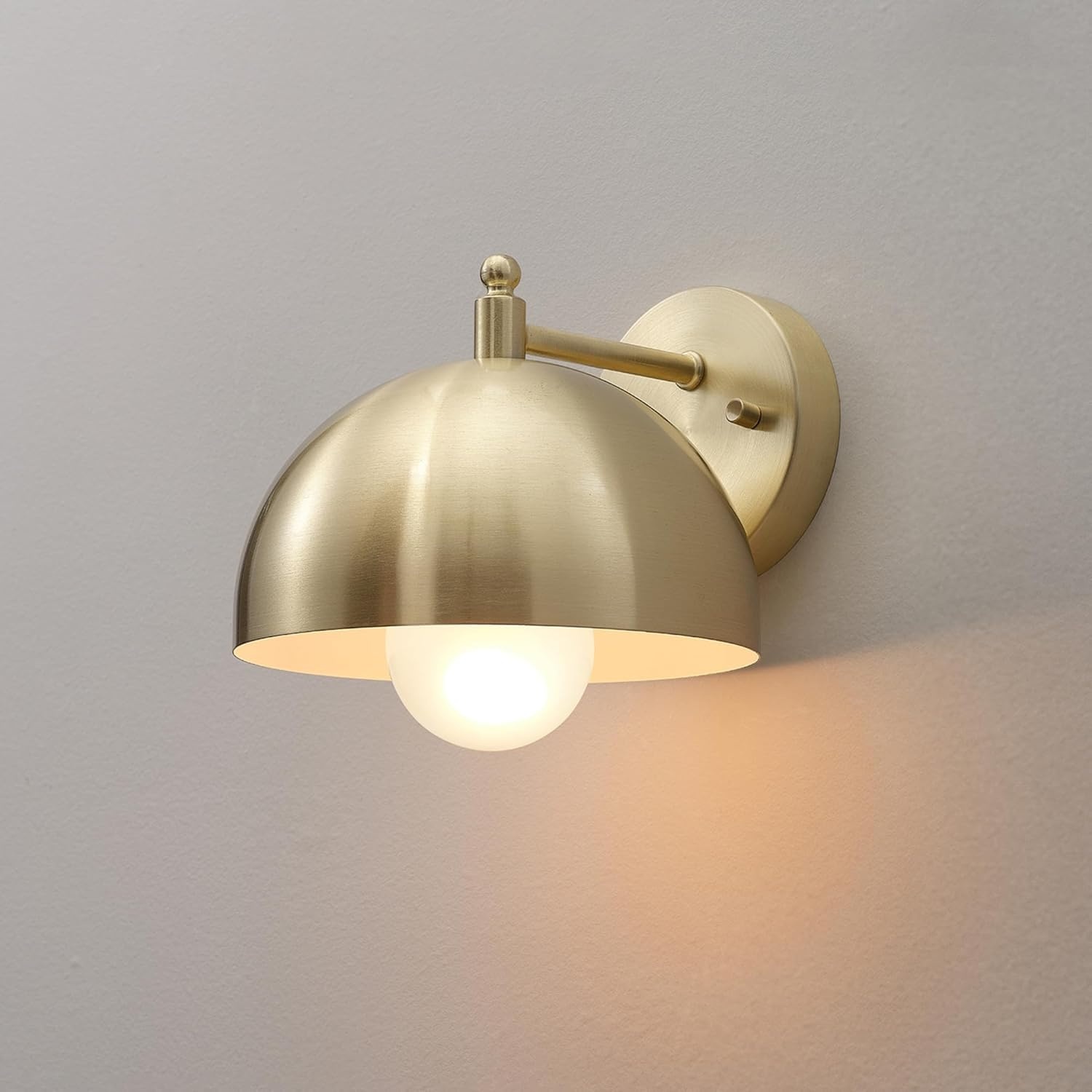 image:imageGlobe Electric 51719 1Light Plugin or Hardwire Wall Sconce Antique Brass Matte Black Accent Fabric Cord inLine OnOff Switch Kitchen Reading Light Home Essentials Bedroom Bedside LampBrushed Brass Holly