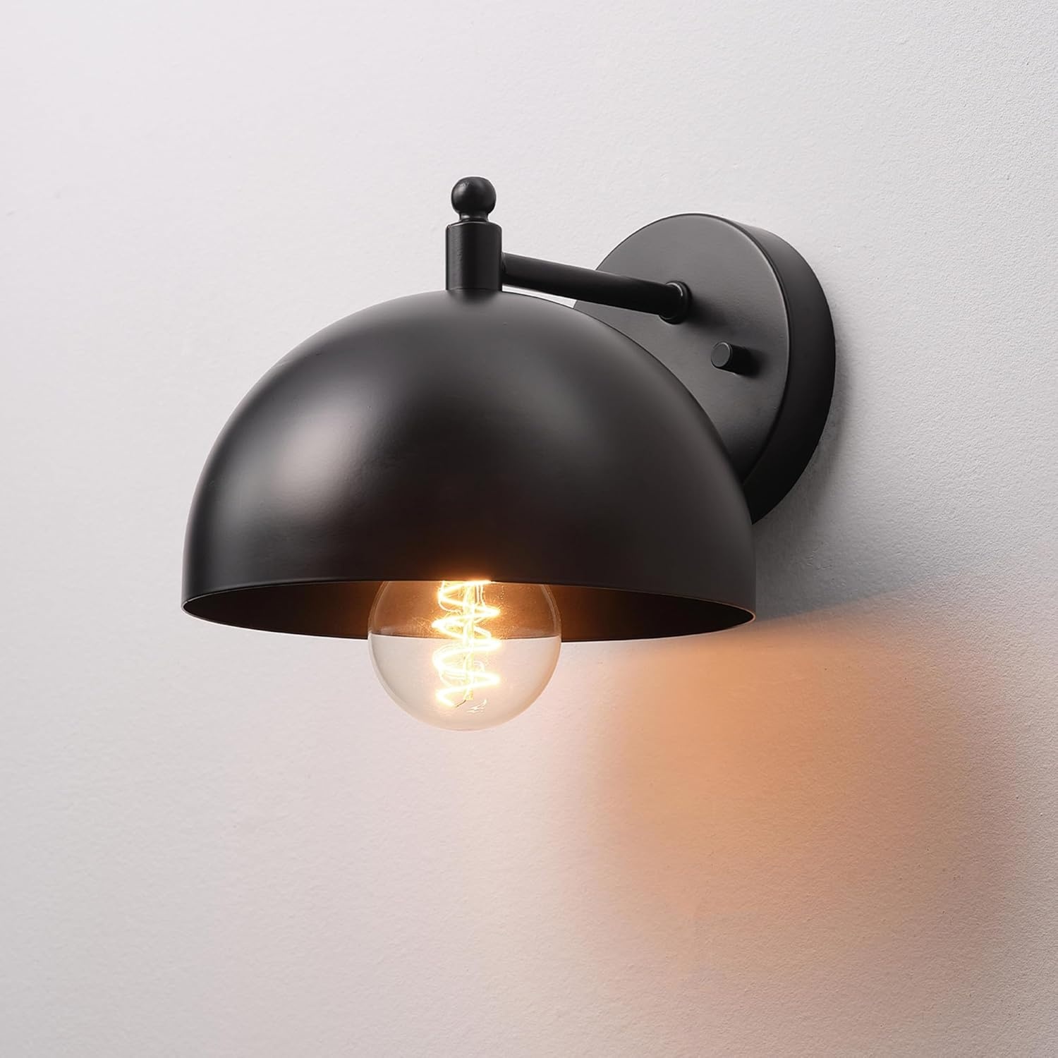 image:imageGlobe Electric 51719 1Light Plugin or Hardwire Wall Sconce Antique Brass Matte Black Accent Fabric Cord inLine OnOff Switch Kitchen Reading Light Home Essentials Bedroom Bedside LampMatte Black Holly