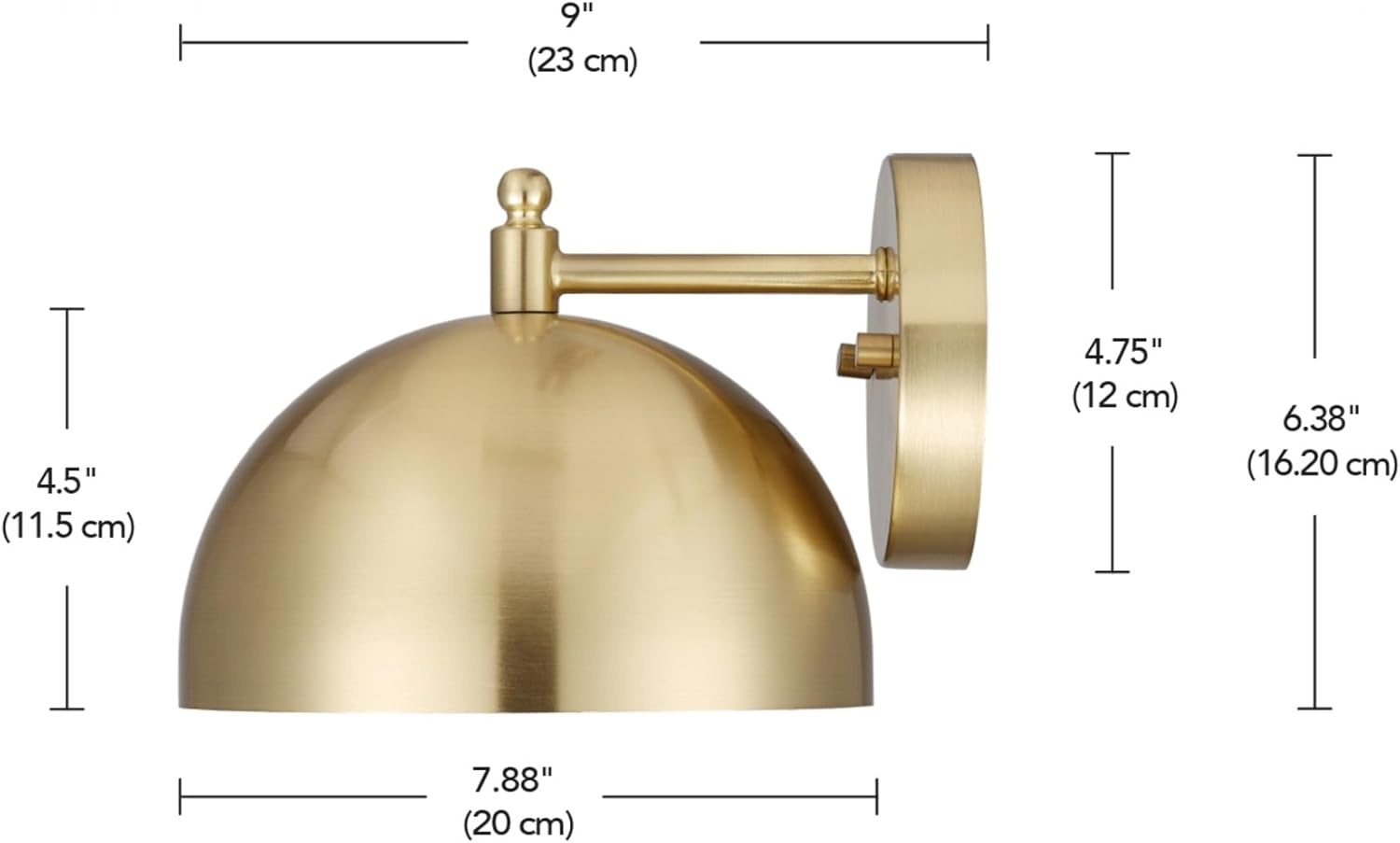 image:imageGlobe Electric 51719 1Light Plugin or Hardwire Wall Sconce Antique Brass Matte Black Accent Fabric Cord inLine OnOff Switch Kitchen Reading Light Home Essentials Bedroom Bedside LampBrushed Brass Holly