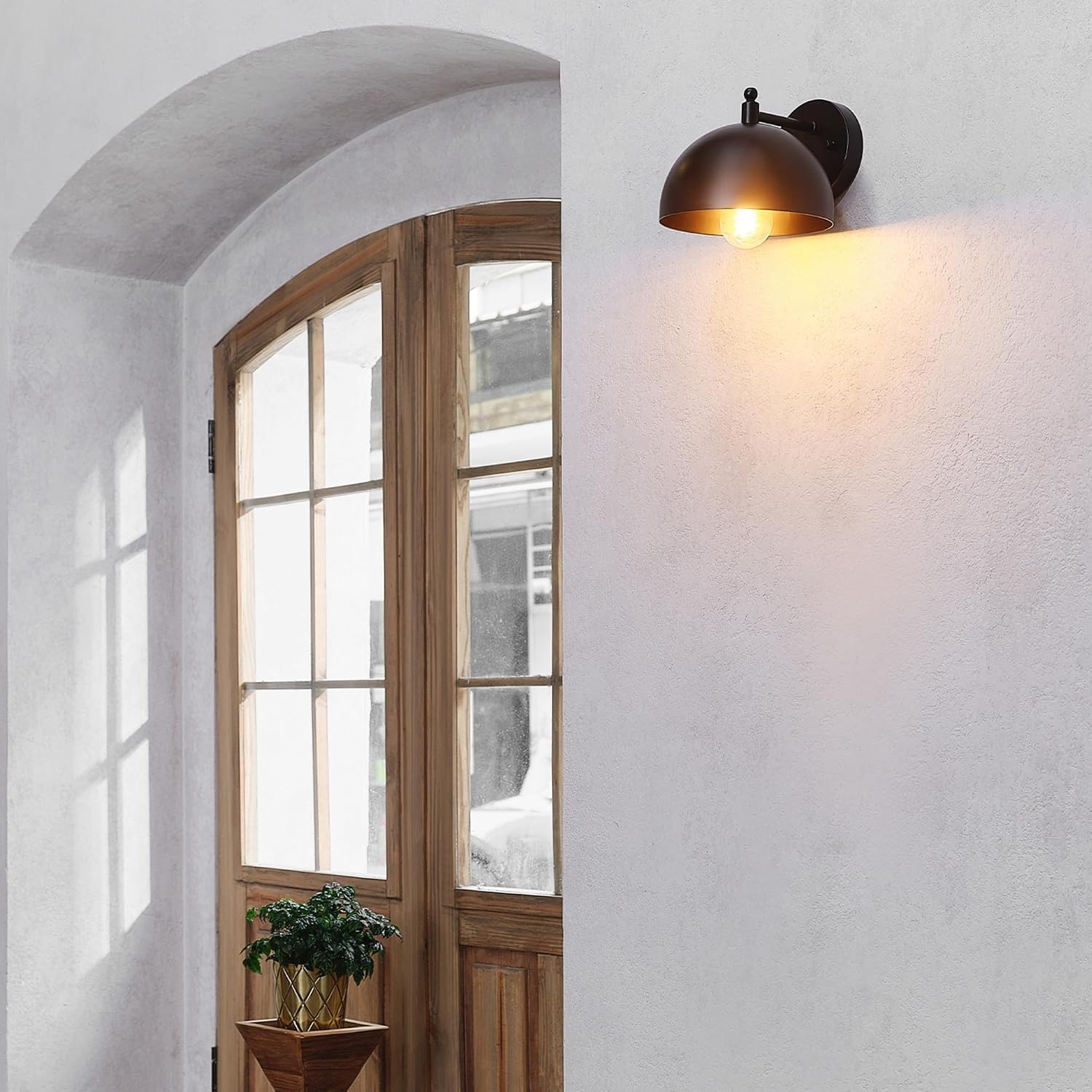 image:imageGlobe Electric 51719 1Light Plugin or Hardwire Wall Sconce Antique Brass Matte Black Accent Fabric Cord inLine OnOff Switch Kitchen Reading Light Home Essentials Bedroom Bedside LampMatte Black Holly