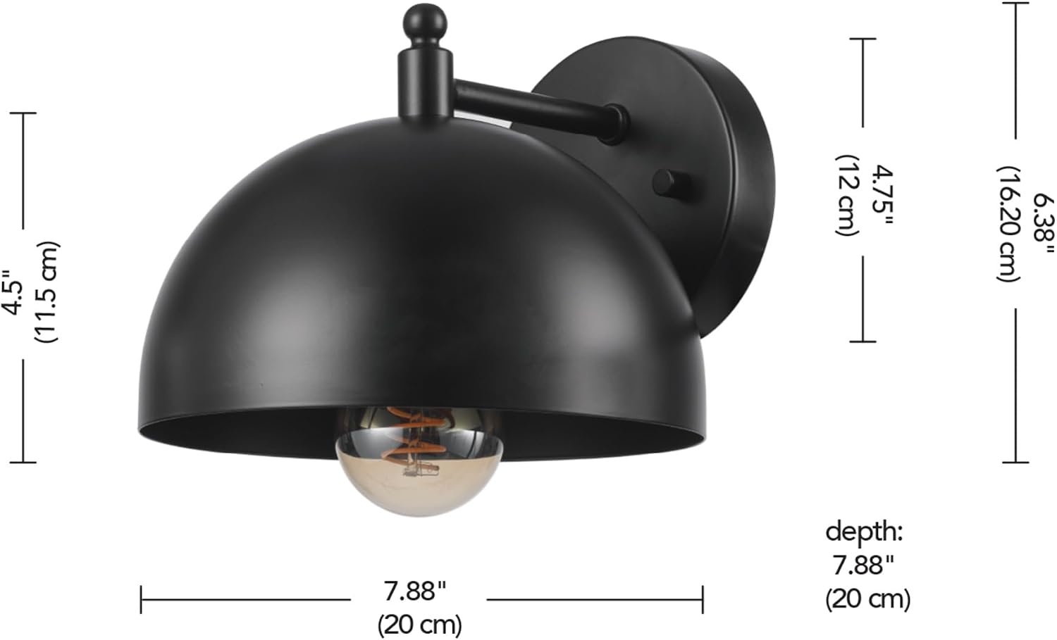 image:imageGlobe Electric 51719 1Light Plugin or Hardwire Wall Sconce Antique Brass Matte Black Accent Fabric Cord inLine OnOff Switch Kitchen Reading Light Home Essentials Bedroom Bedside LampMatte Black Holly