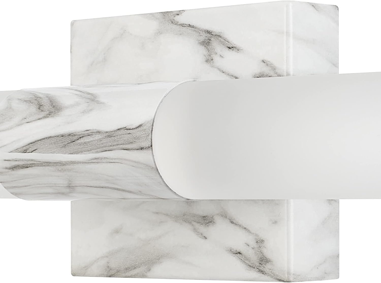 image:imageGlobe Electric 51847 Edinburgh 2Light LED Integrated Dimmable Wall Sconce Vanity Light White Faux Marble Frosted Acrylic Shades 19W 1200 LumensFaux Marble Edinburgh