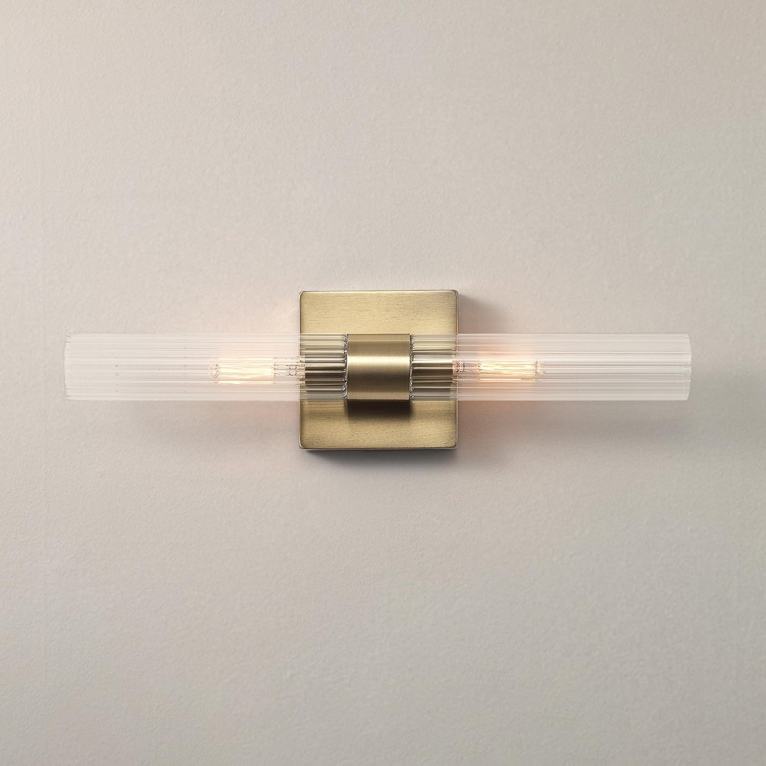 image:imageGlobe Electric 51847 Edinburgh 2Light LED Integrated Dimmable Wall Sconce Vanity Light White Faux Marble Frosted Acrylic Shades 19W 1200 LumensGold