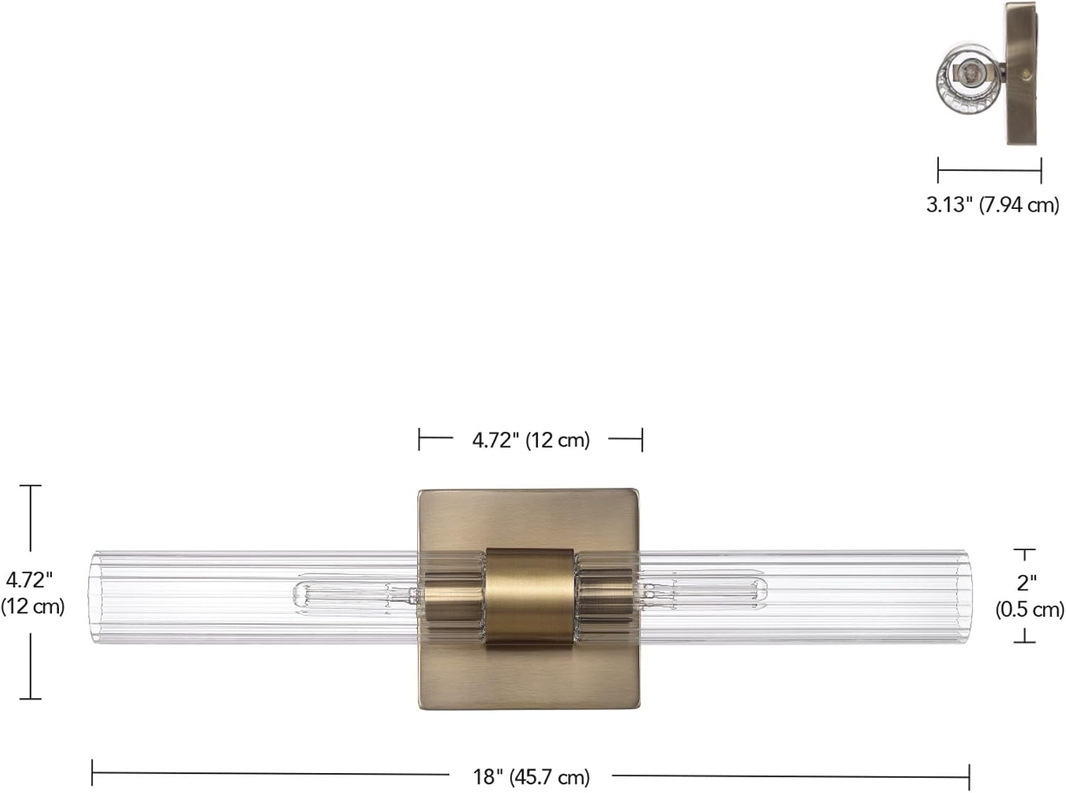image:imageGlobe Electric 51847 Edinburgh 2Light LED Integrated Dimmable Wall Sconce Vanity Light White Faux Marble Frosted Acrylic Shades 19W 1200 LumensGold