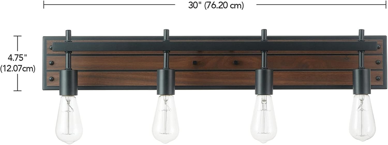 image:imageGlobe Electric 51853 3Light Vanity Light Dark Bronze Antique Brass Accents Clear Glass Shade Beauty Room Accessories Bathroom Lights Over Mirror Makeup Mirror Lights Bulb Not IncludedFaux Wood Finish Black Accents