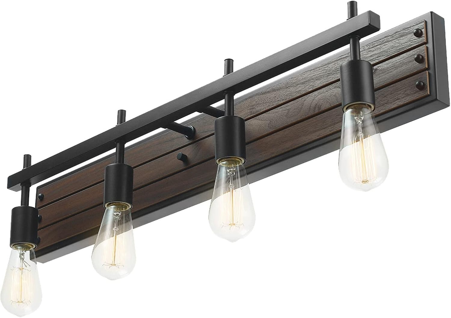 image:imageGlobe Electric 51853 3Light Vanity Light Dark Bronze Antique Brass Accents Clear Glass Shade Beauty Room Accessories Bathroom Lights Over Mirror Makeup Mirror Lights Bulb Not IncludedFaux Wood Finish Black Accents