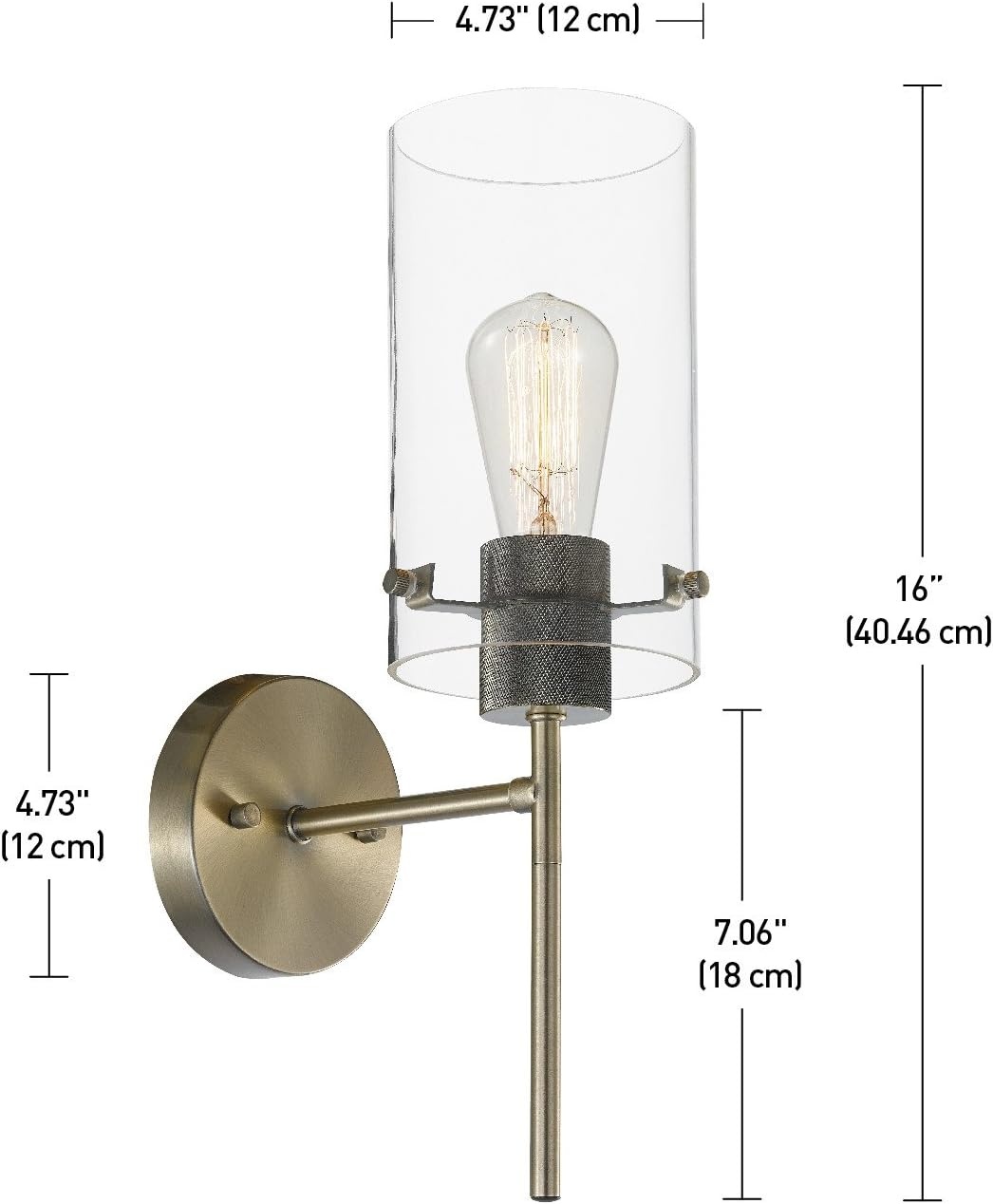 image:imageGlobe Electric 51860 Pisaq 1Light Wall Sconce Matte Black Clear Glass Shade Bulb Not IncludedWhite