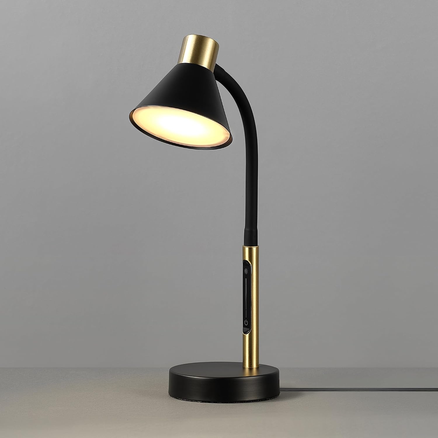 image:imageGlobe Electric 52095 Belmont 17 Desk Lamp Matte Black Antique Brass Accents Fast Charging USB Port Rocker OnOff SwitchMatte Black Albert