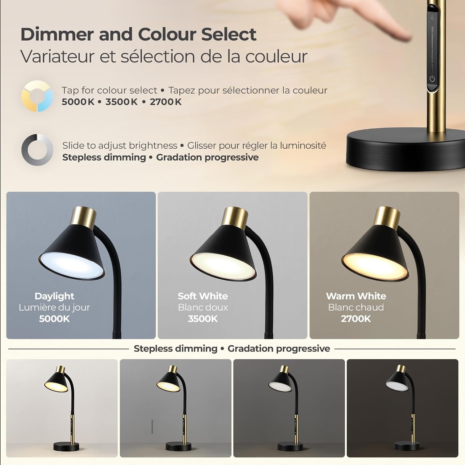 image:imageGlobe Electric 52095 Belmont 17 Desk Lamp Matte Black Antique Brass Accents Fast Charging USB Port Rocker OnOff SwitchMatte Black Albert