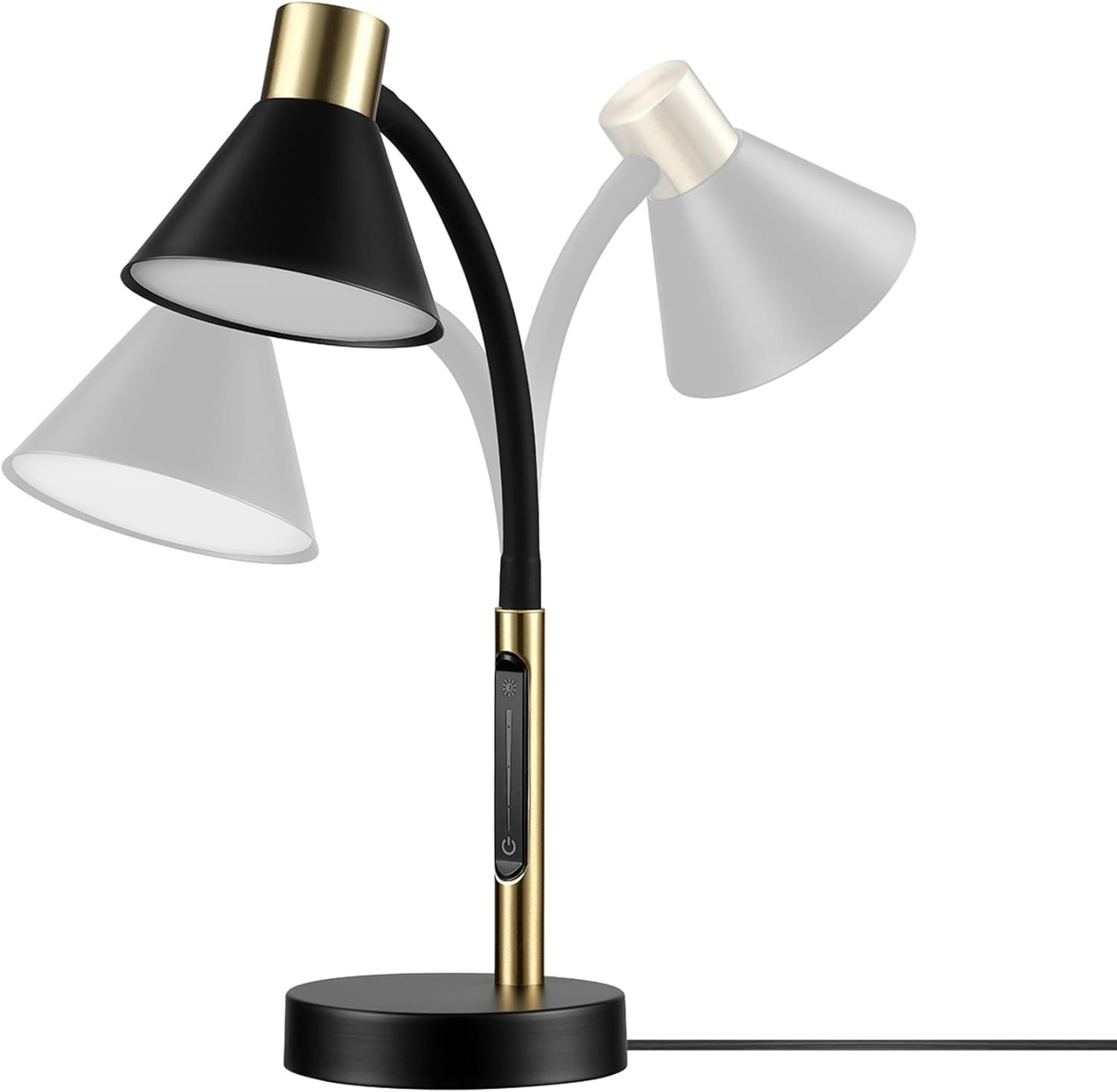 image:imageGlobe Electric 52095 Belmont 17 Desk Lamp Matte Black Antique Brass Accents Fast Charging USB Port Rocker OnOff SwitchMatte Black Albert