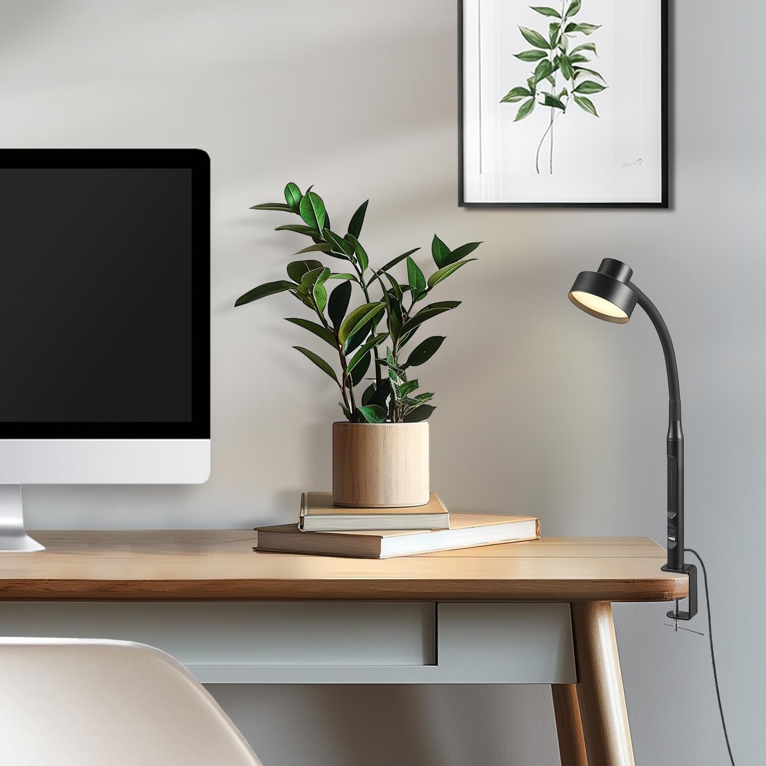 image:imageGlobe Electric 52095 Belmont 17 Desk Lamp Matte Black Antique Brass Accents Fast Charging USB Port Rocker OnOff SwitchMatte Black Isaac