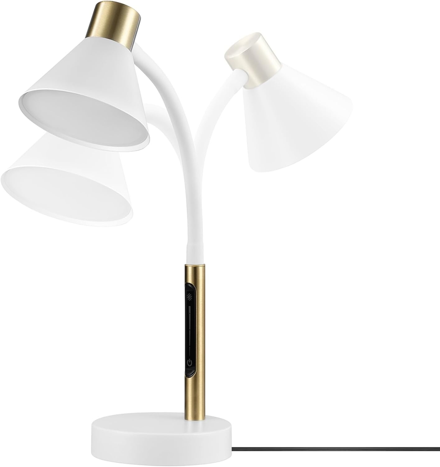 image:imageGlobe Electric 52095 Belmont 17 Desk Lamp Matte Black Antique Brass Accents Fast Charging USB Port Rocker OnOff SwitchMatte White Albert