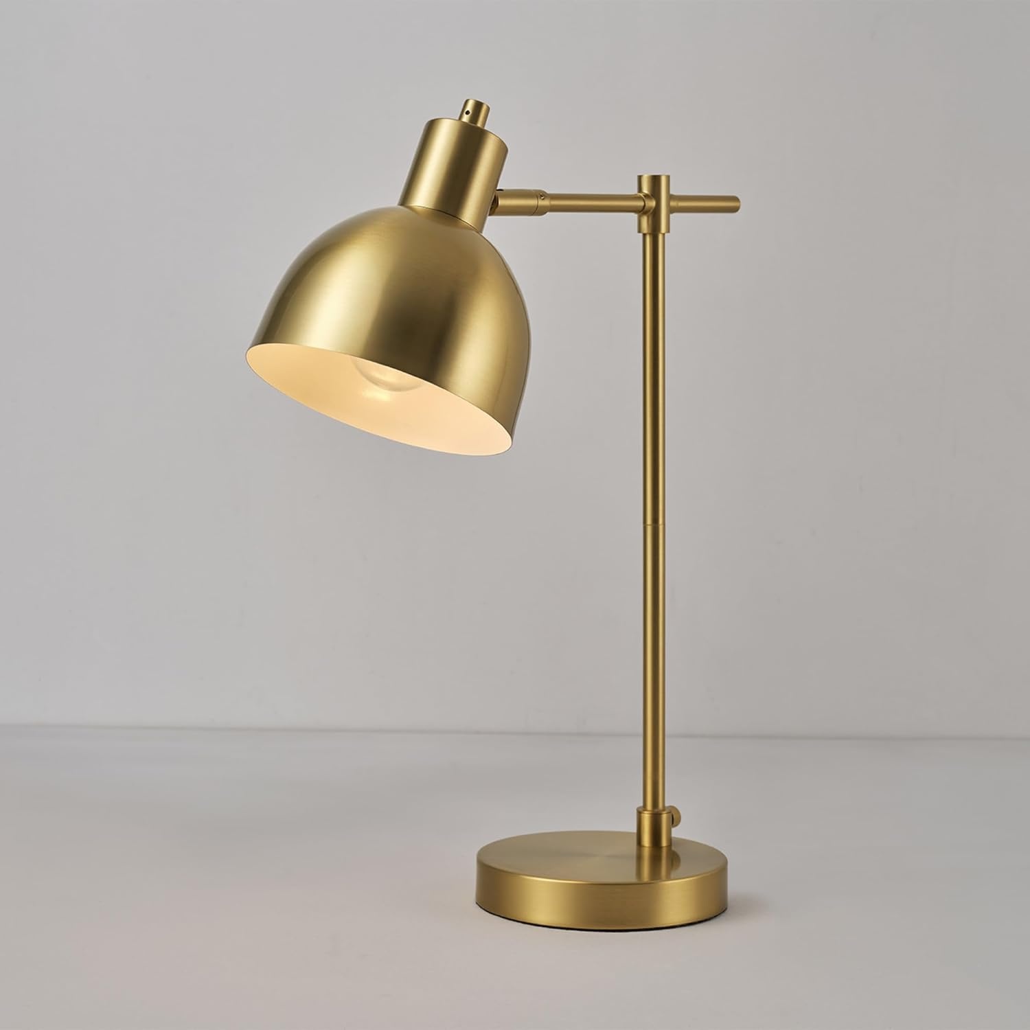 image:imageGlobe Electric 52097 Pratt 18 Desk Lamp Matte Brass Finish Adjustable Height inLine Rocker OnOff SwitchShaded Brass Dimitri