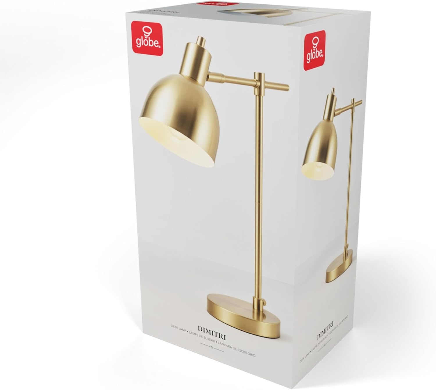image:imageGlobe Electric 52097 Pratt 18 Desk Lamp Matte Brass Finish Adjustable Height inLine Rocker OnOff SwitchShaded Brass Dimitri