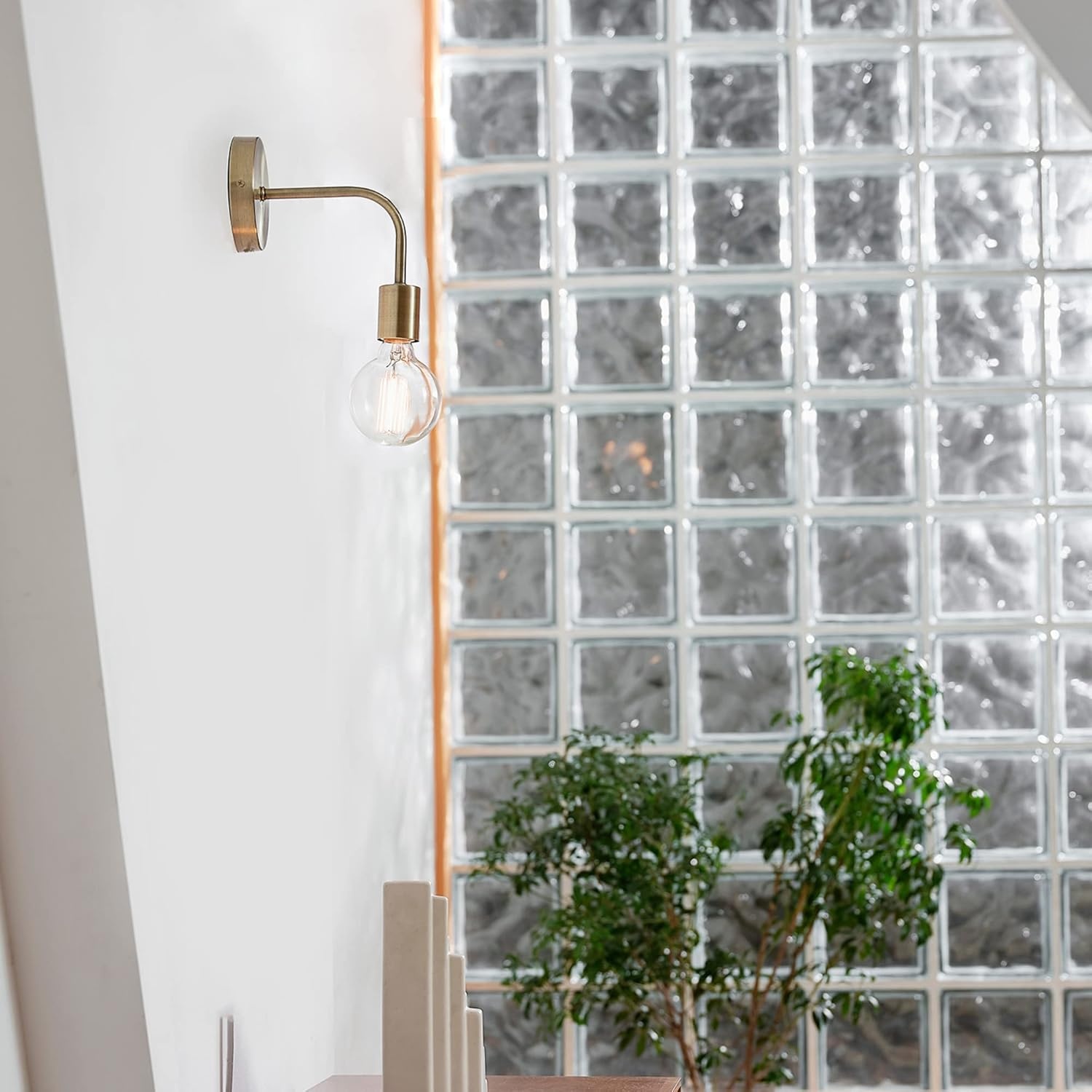 image:imageGlobe Electric 52111 Holden 1Light Long Arm Plugin or Hardwire Wall Sconce Matte Brass Bulb Not Included