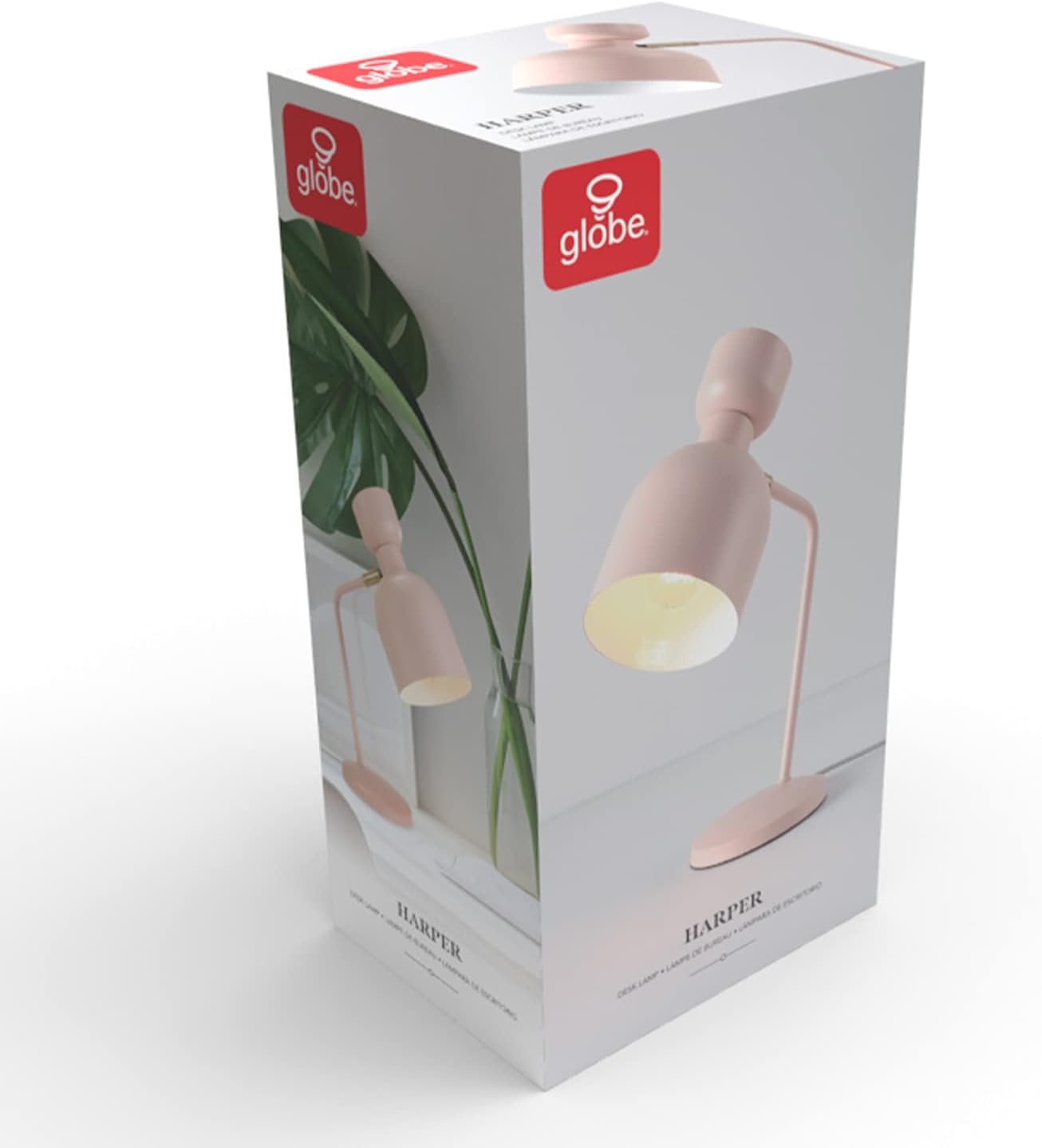 image:imageGlobe Electric 52297 16 Desk Lamp Matte Pink Brass Pivot Joint inLine OnOff Switch Reading Light Dorm Room Essentials Lamps for LivingRoom Office Supplies Lights for HomeMatte Pink