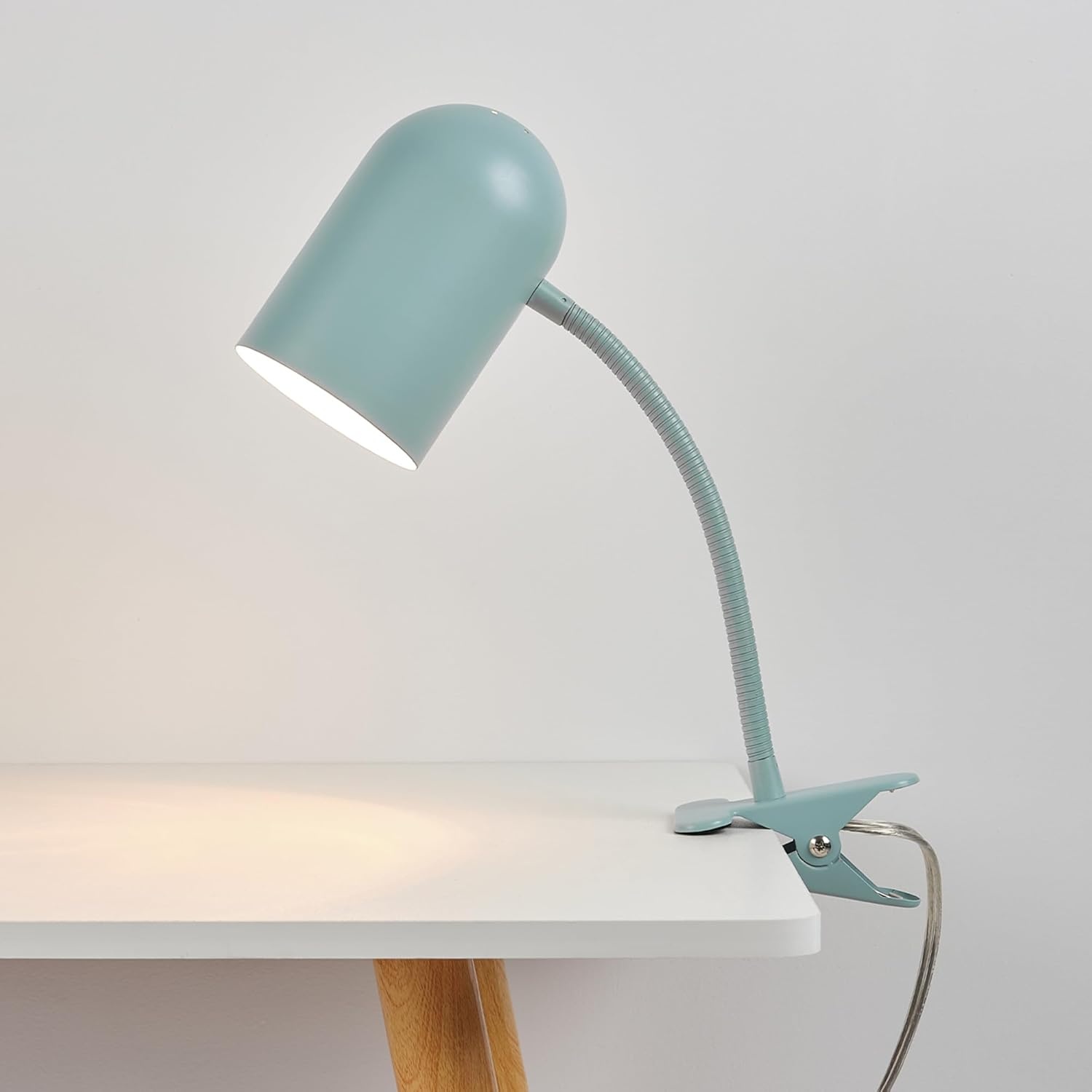 image:imageGlobe Electric 52302 Carter 15 ClipArm Desk Lamp Matte Teal Adjustable Gooseneck Arm inLine On Off SwitchMatte Teal