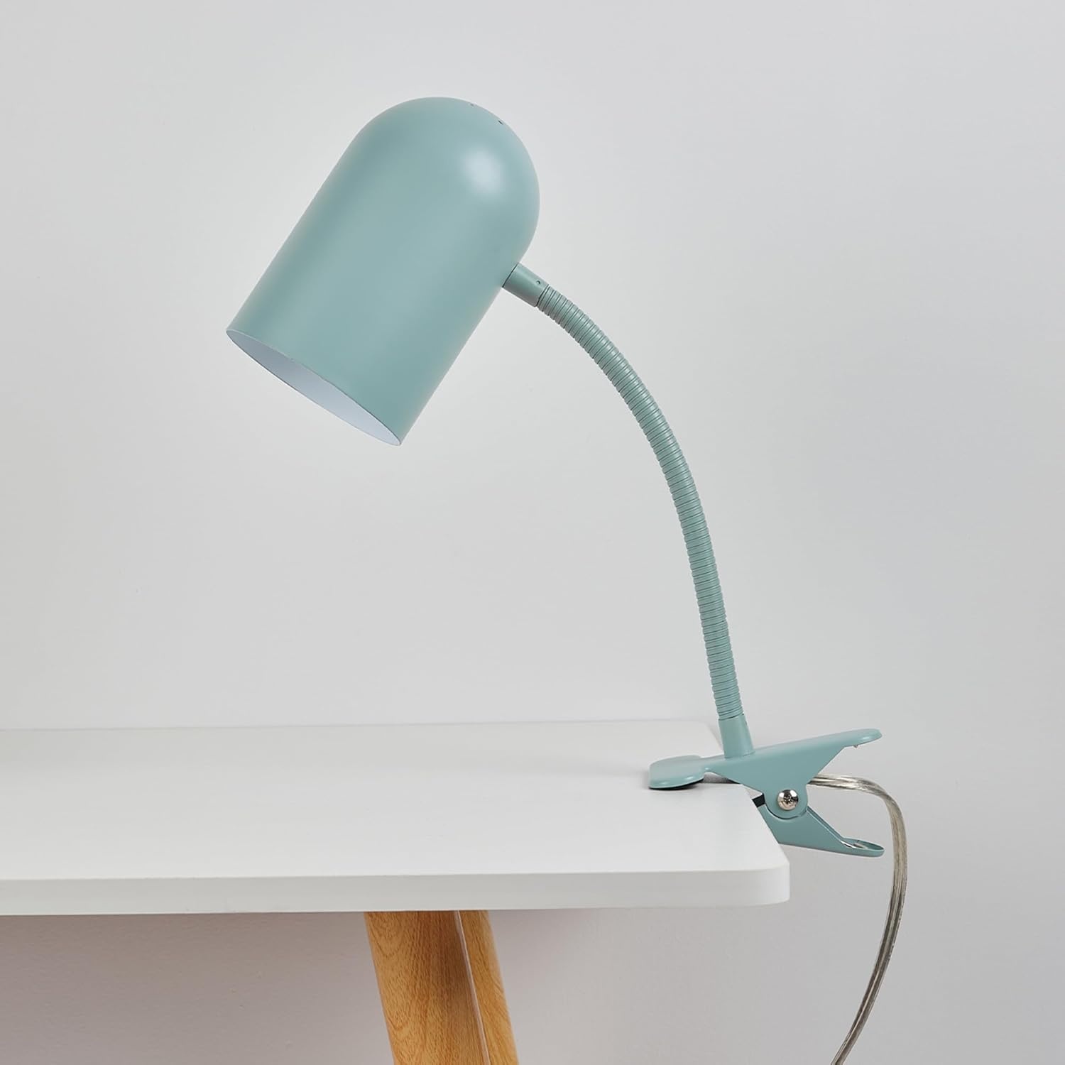 image:imageGlobe Electric 52302 Carter 15 ClipArm Desk Lamp Matte Teal Adjustable Gooseneck Arm inLine On Off SwitchMatte Teal
