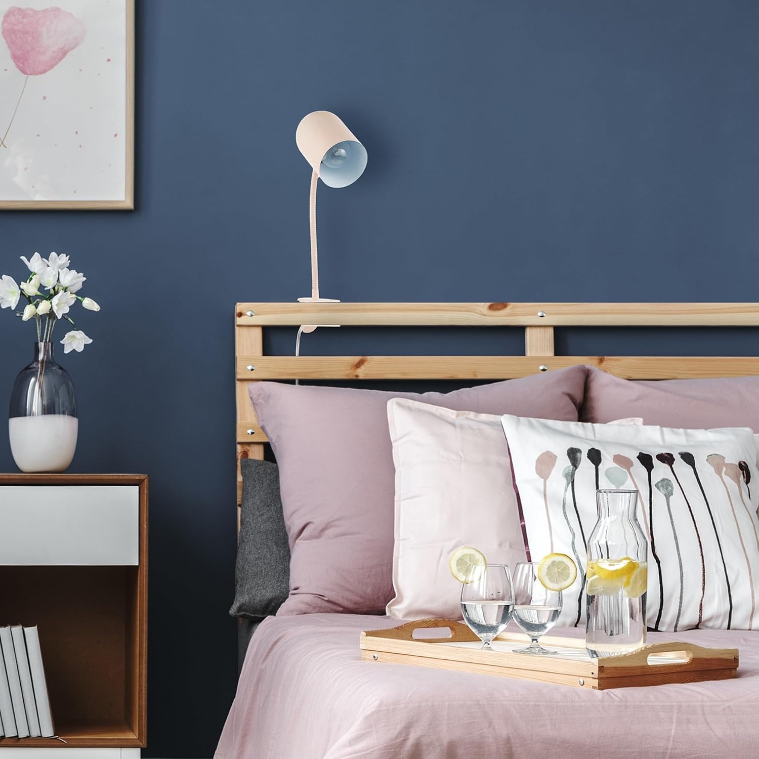 image:imageGlobe Electric 52303 Carter 15 ClipArm Desk Lamp Matte Pink Adjustable Gooseneck Arm inLine On Off SwitchMatte Pink