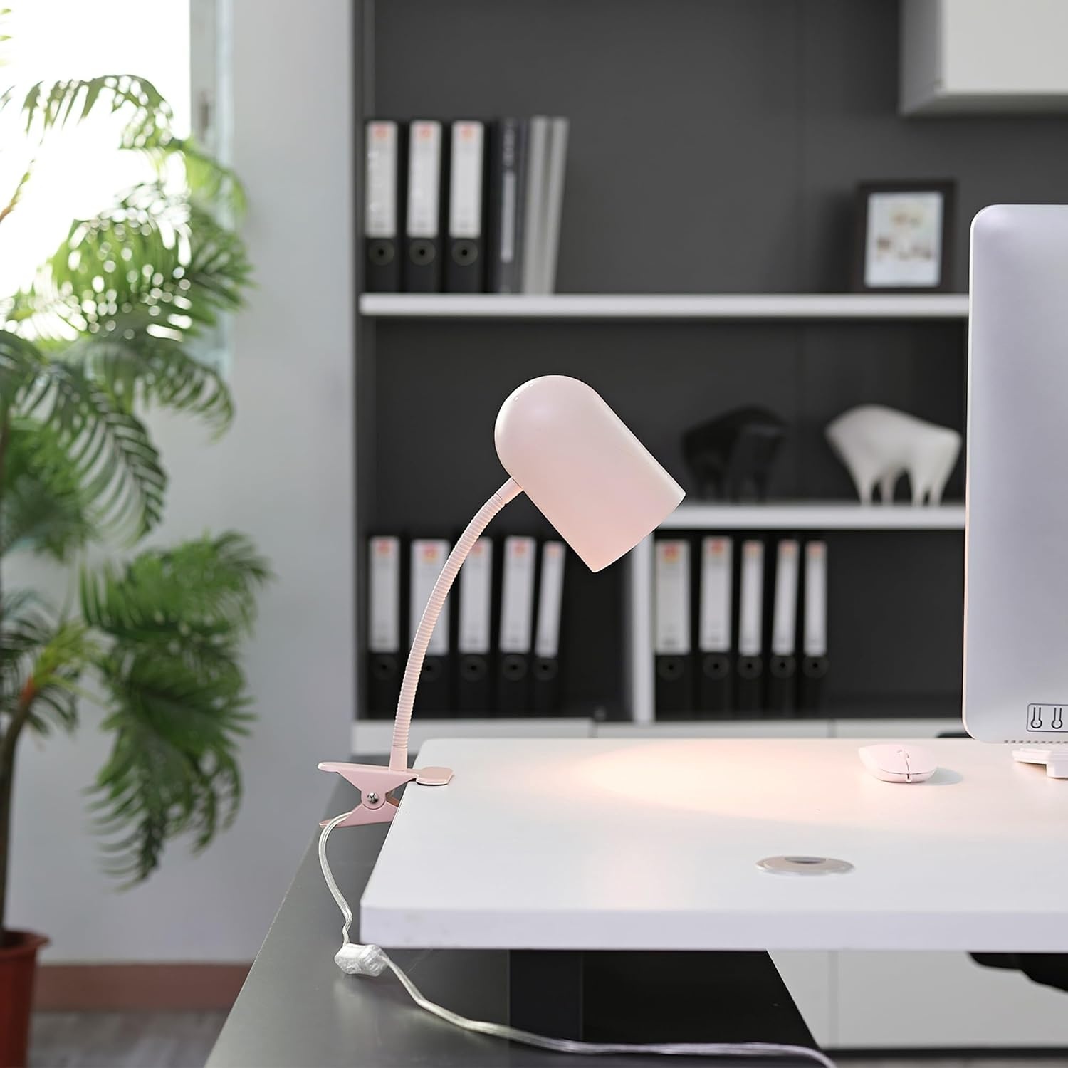 image:imageGlobe Electric 52303 Carter 15 ClipArm Desk Lamp Matte Pink Adjustable Gooseneck Arm inLine On Off SwitchMatte Pink