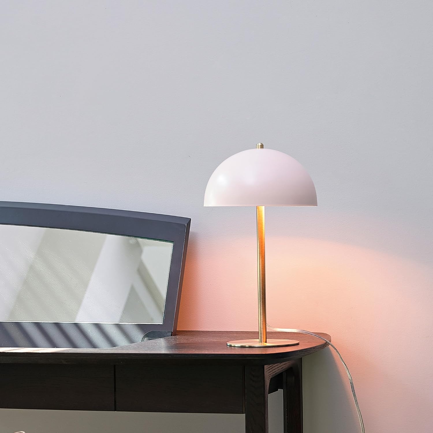 image:imageGlobe Electric 52332 15 Desk Lamp Matte Pink Matte Brass Accents inLine OnOff Rocker SwitchPack of 1