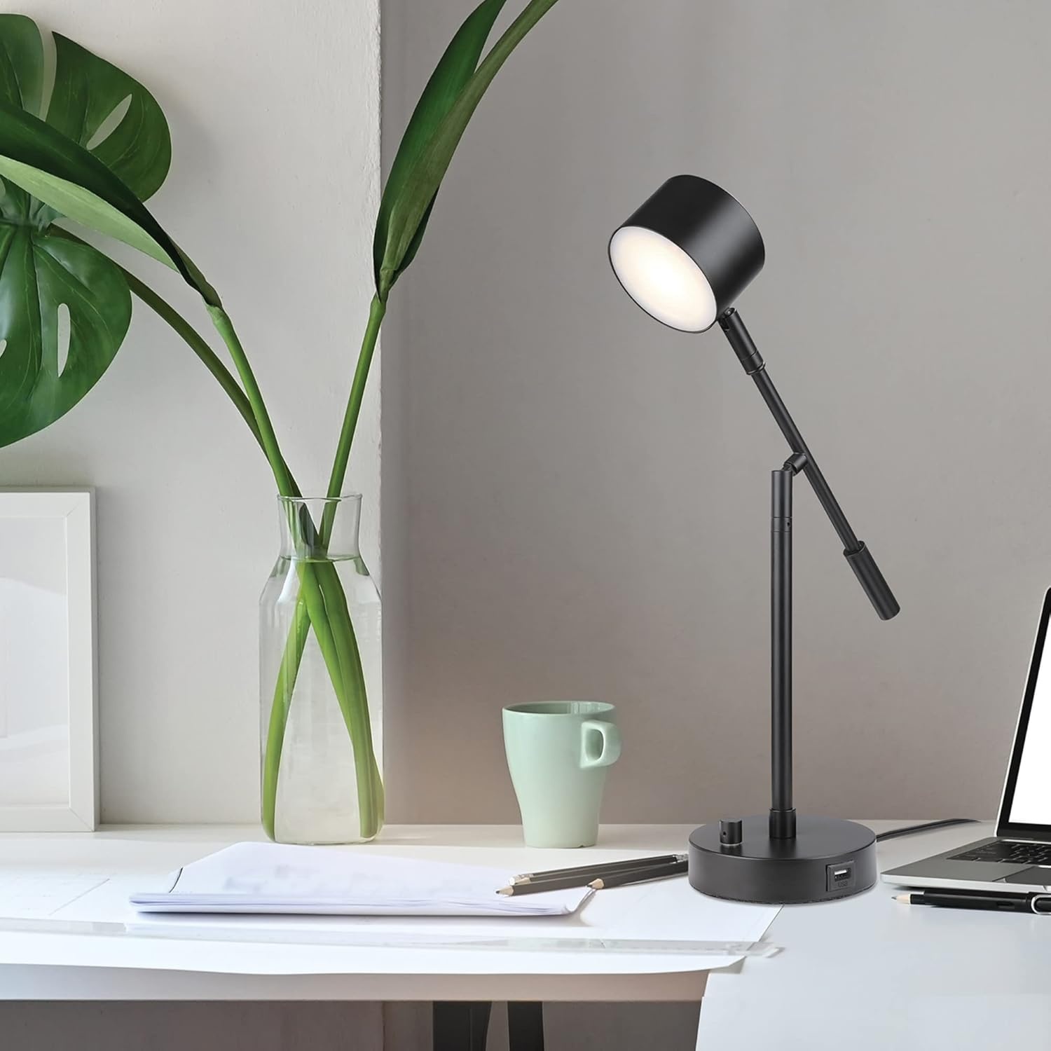 image:imageGlobe Electric 52889 West 15 LED Integrated Desk Lamp Matte Brass 200 Lumens Dimmer Rotary SwitchAristocrat