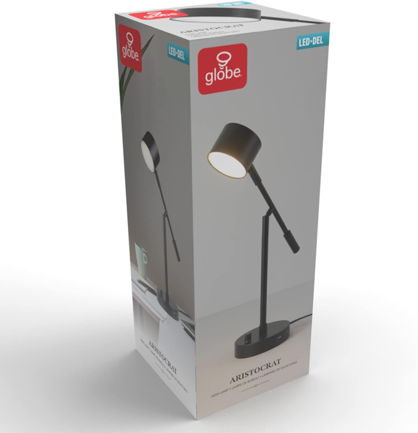 image:imageGlobe Electric 52889 West 15 LED Integrated Desk Lamp Matte Brass 200 Lumens Dimmer Rotary SwitchAristocrat